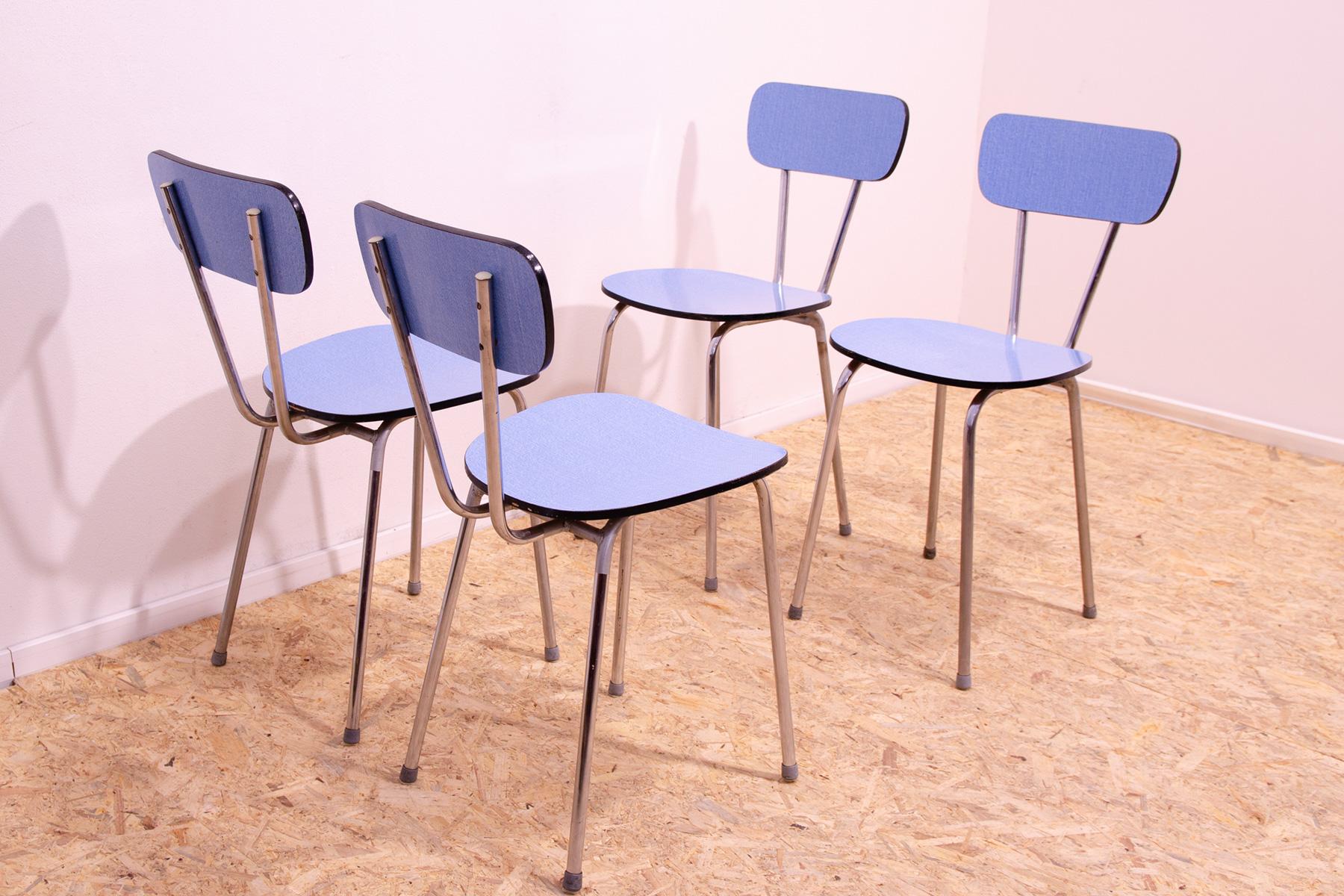 Midcentury Czechoslovak colored formica cafe chairs, 1960´s, set of 4 For Sale 2