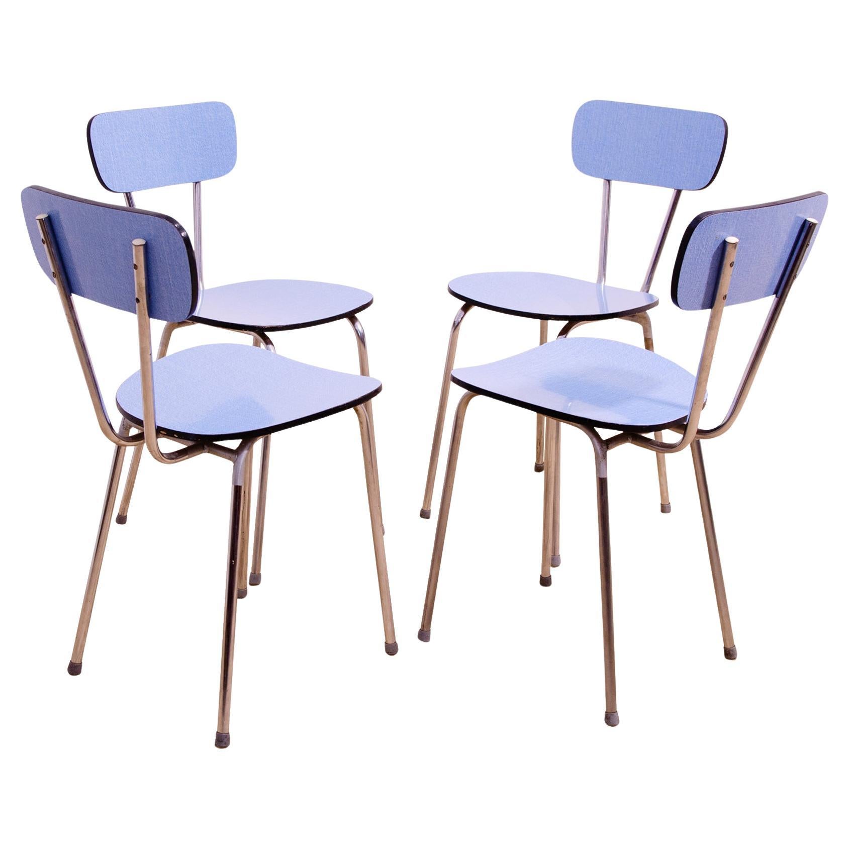 Midcentury Czechoslovak colored formica cafe chairs, 1960´s, set of 4 For Sale