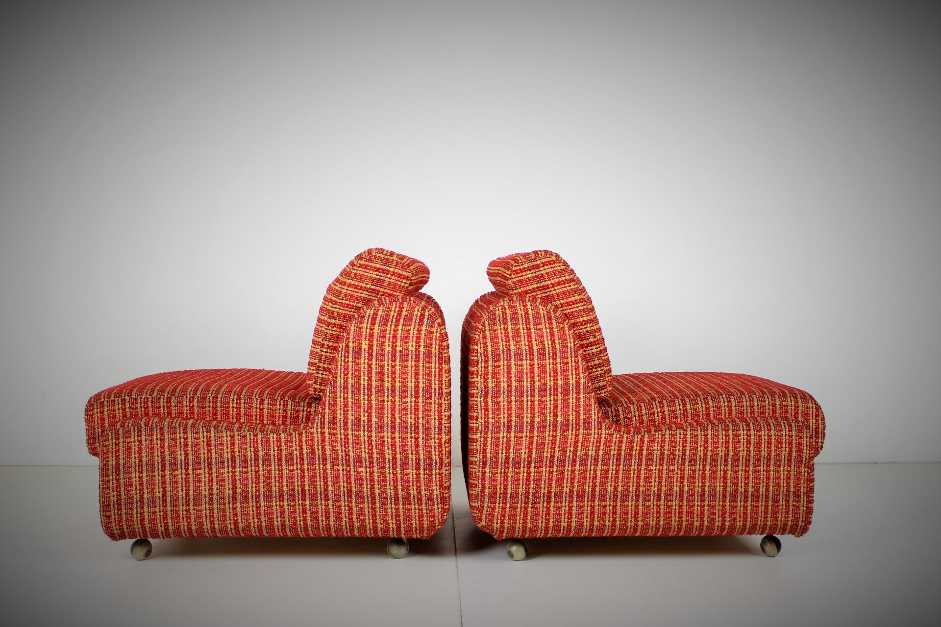 Fabric Midcentury Czechoslovakian Armchairs by Interier Praha, 1970s