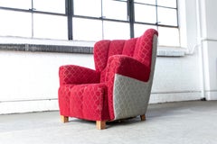 Silla Club Estilo Fritz Hansen Danesa de Mediados de Siglo de 1940 a Gran Escala