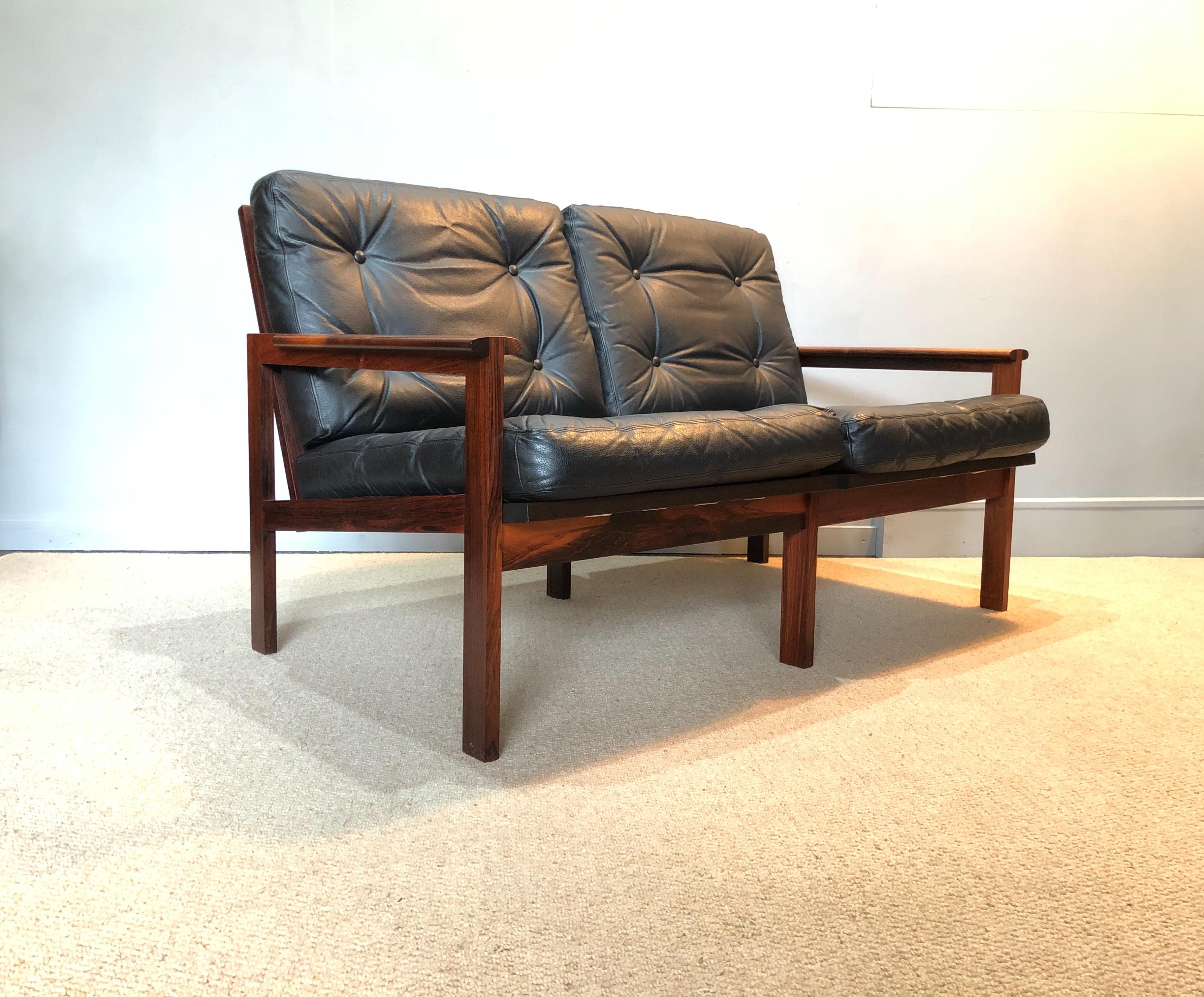 Midcentury Danish 2-Seat Sofa by Illum Wikkelso 5