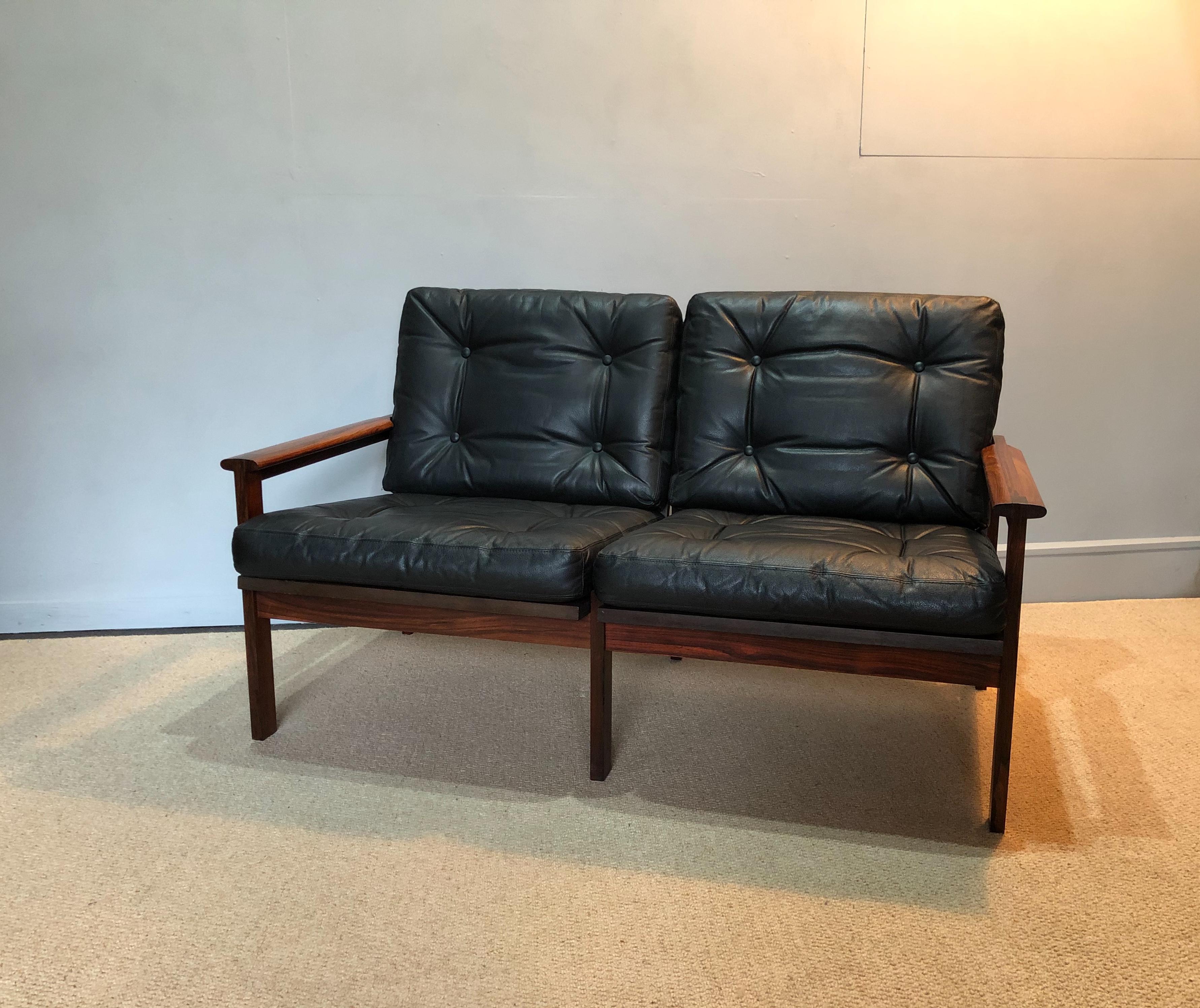 Mid-Century Modern Midcentury Danish 2-Seat Sofa by Illum Wikkelso