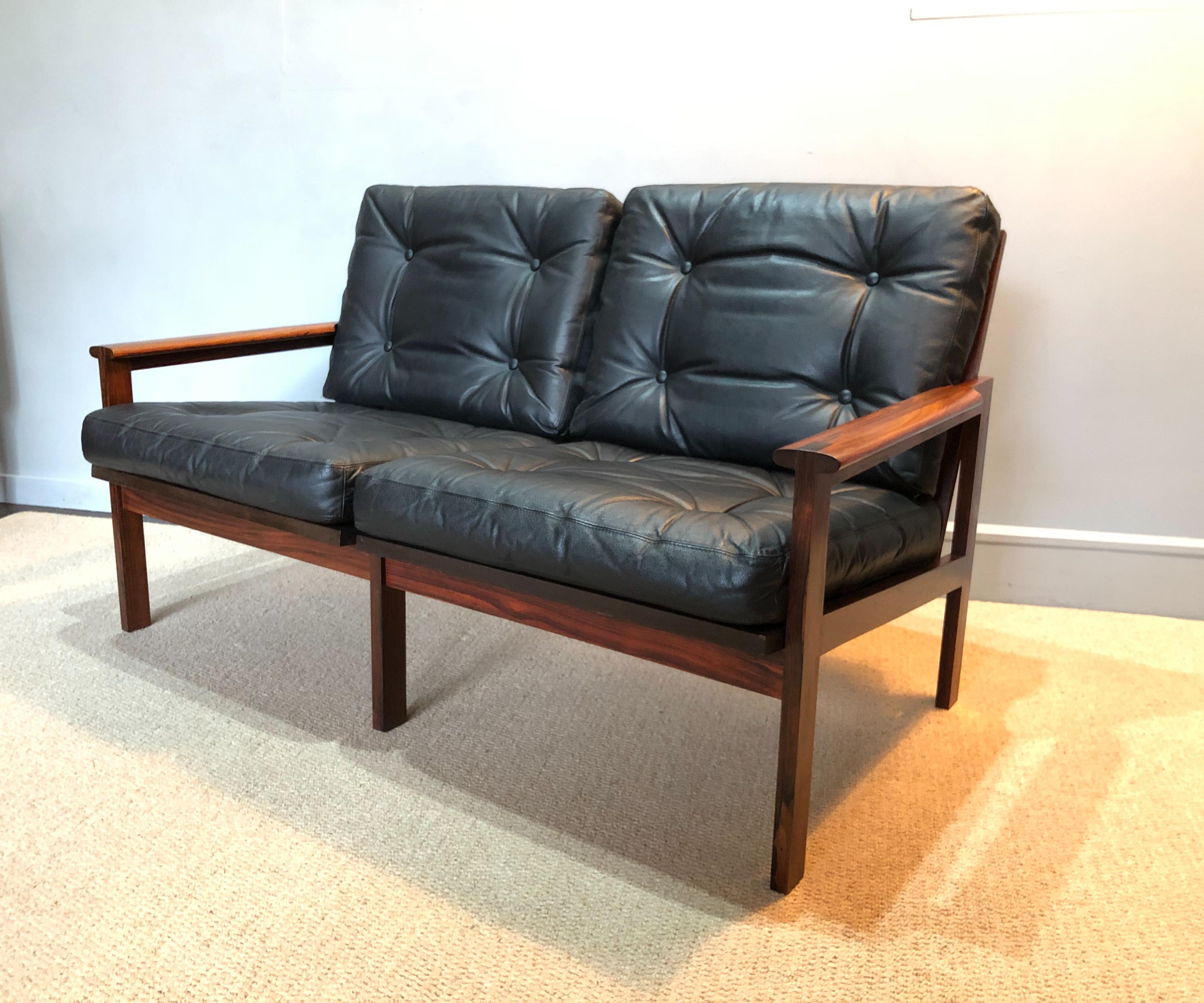 Midcentury Danish 2-Seat Sofa by Illum Wikkelso In Good Condition In London, GB