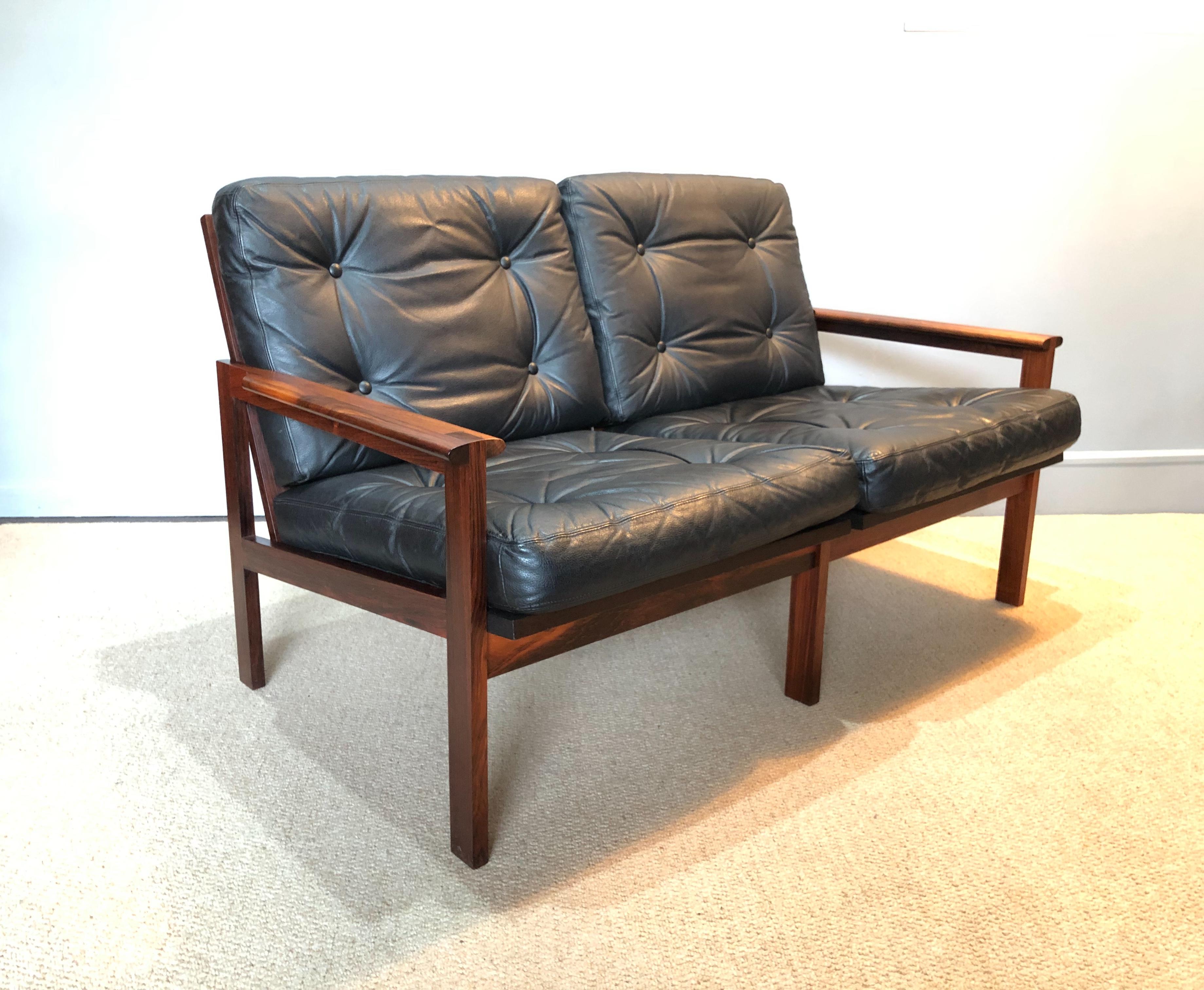 Midcentury Danish 2-Seat Sofa by Illum Wikkelso 2