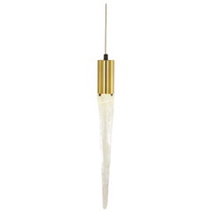 Midcentury Danish Acrylic and Brass Icicle Pendant from Vitrika, 1960s