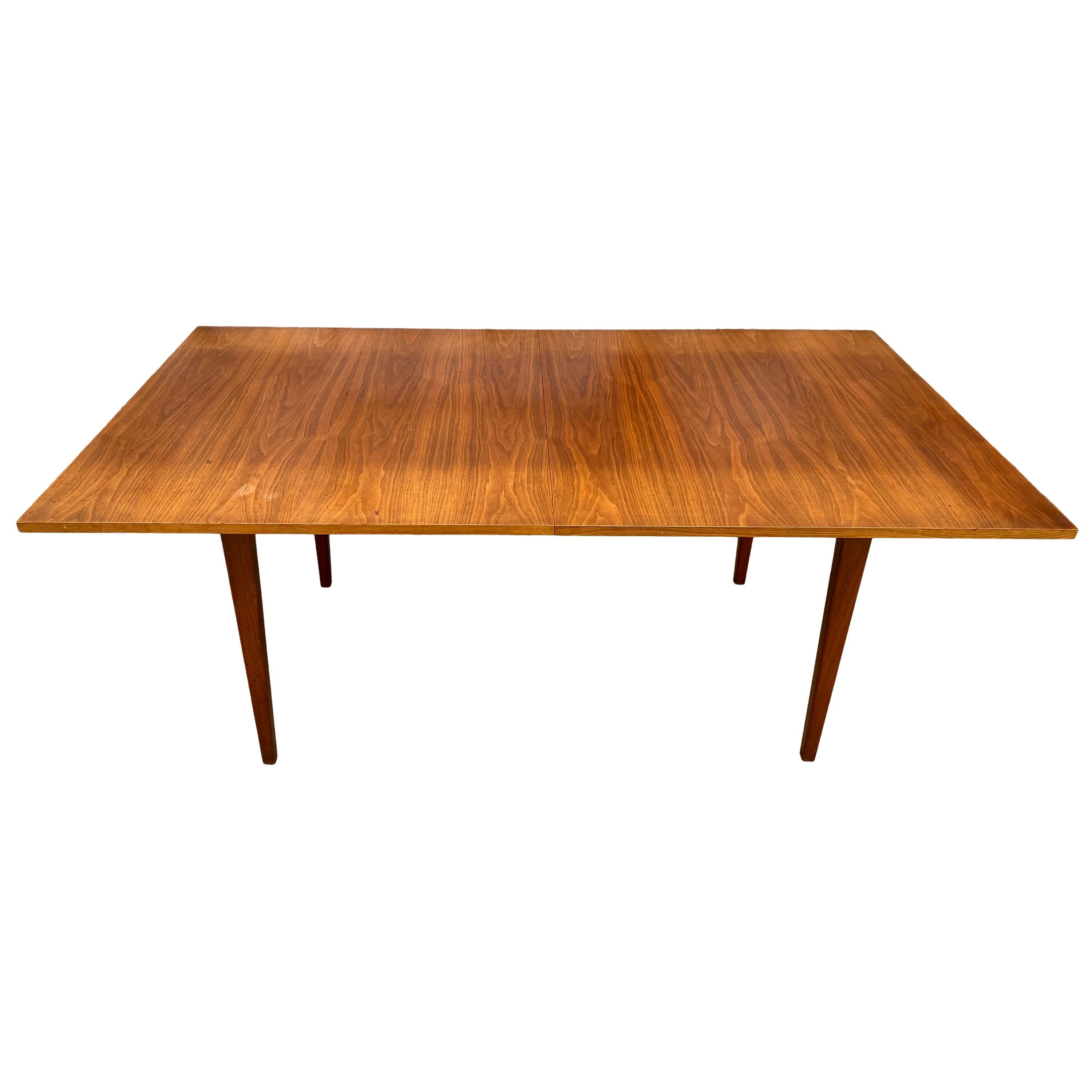 Midcentury Danish American walnut Expandable Dining Table with '2' Leaves