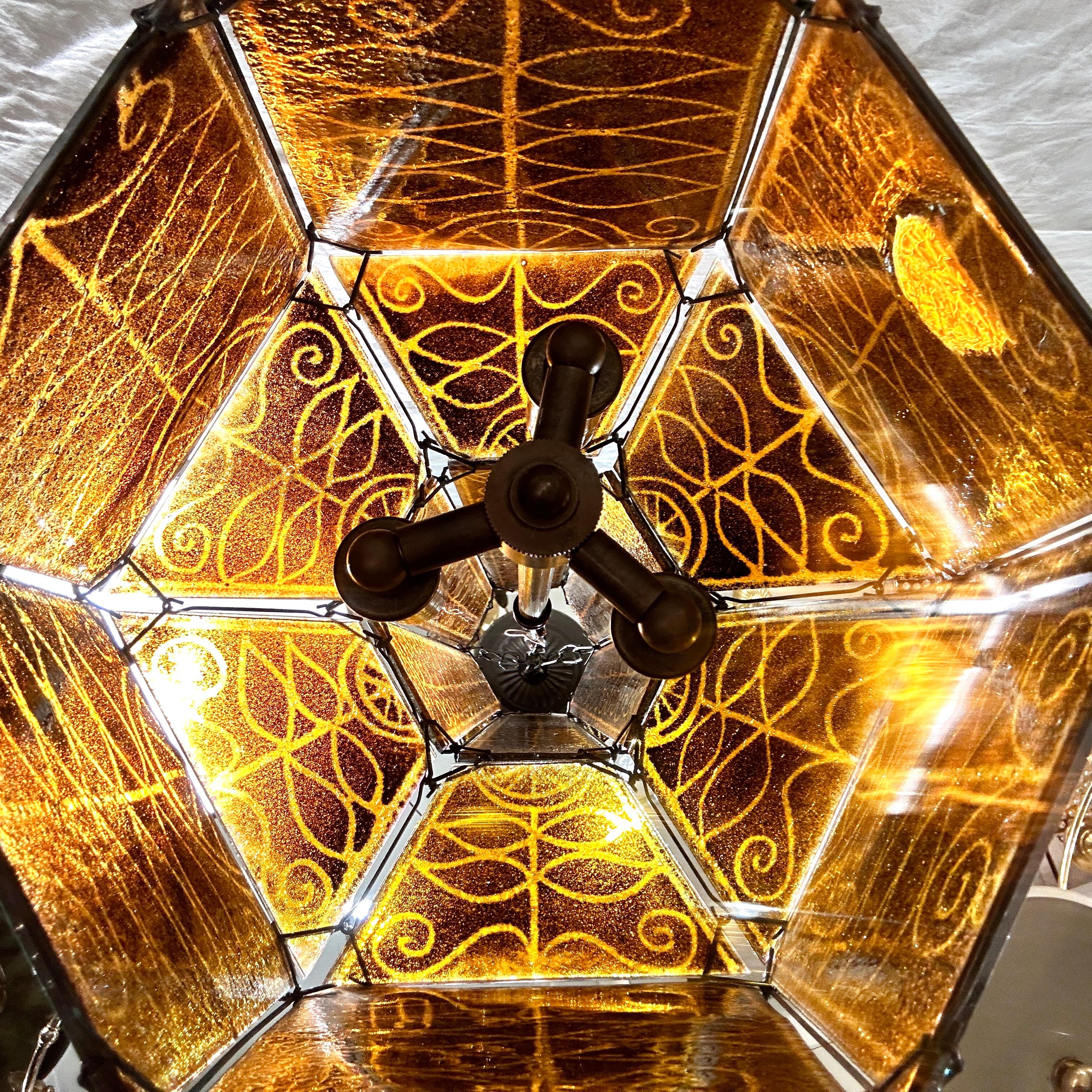 Midcentury Danish Art Glass Lantern For Sale 3
