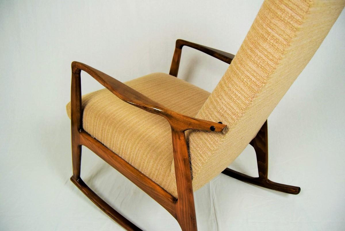 Midcentury Danish Beech Rocking Chair, 1960s 1
