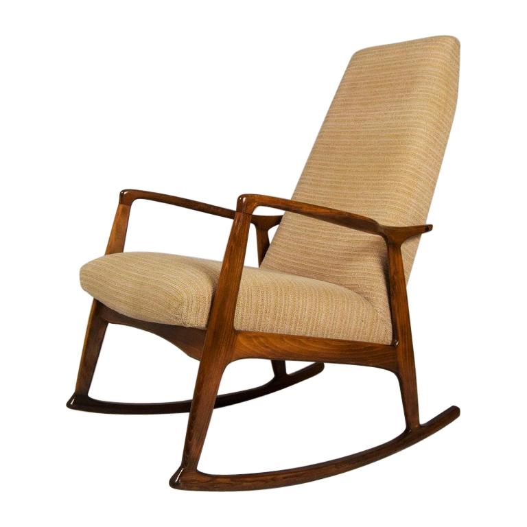 Midcentury Danish Beech Rocking Chair, 1960s