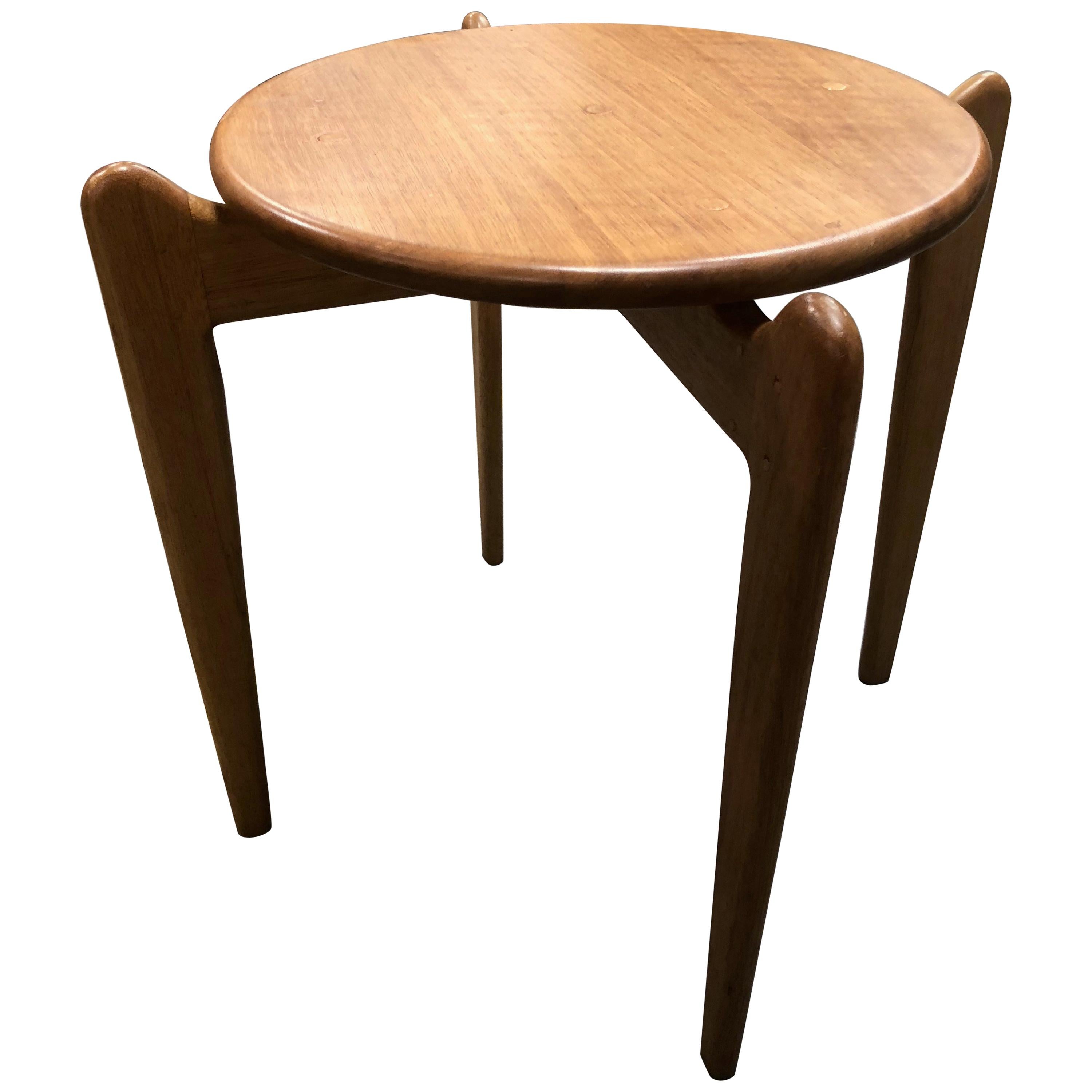 Midcentury Danish Blonde Wood End Table