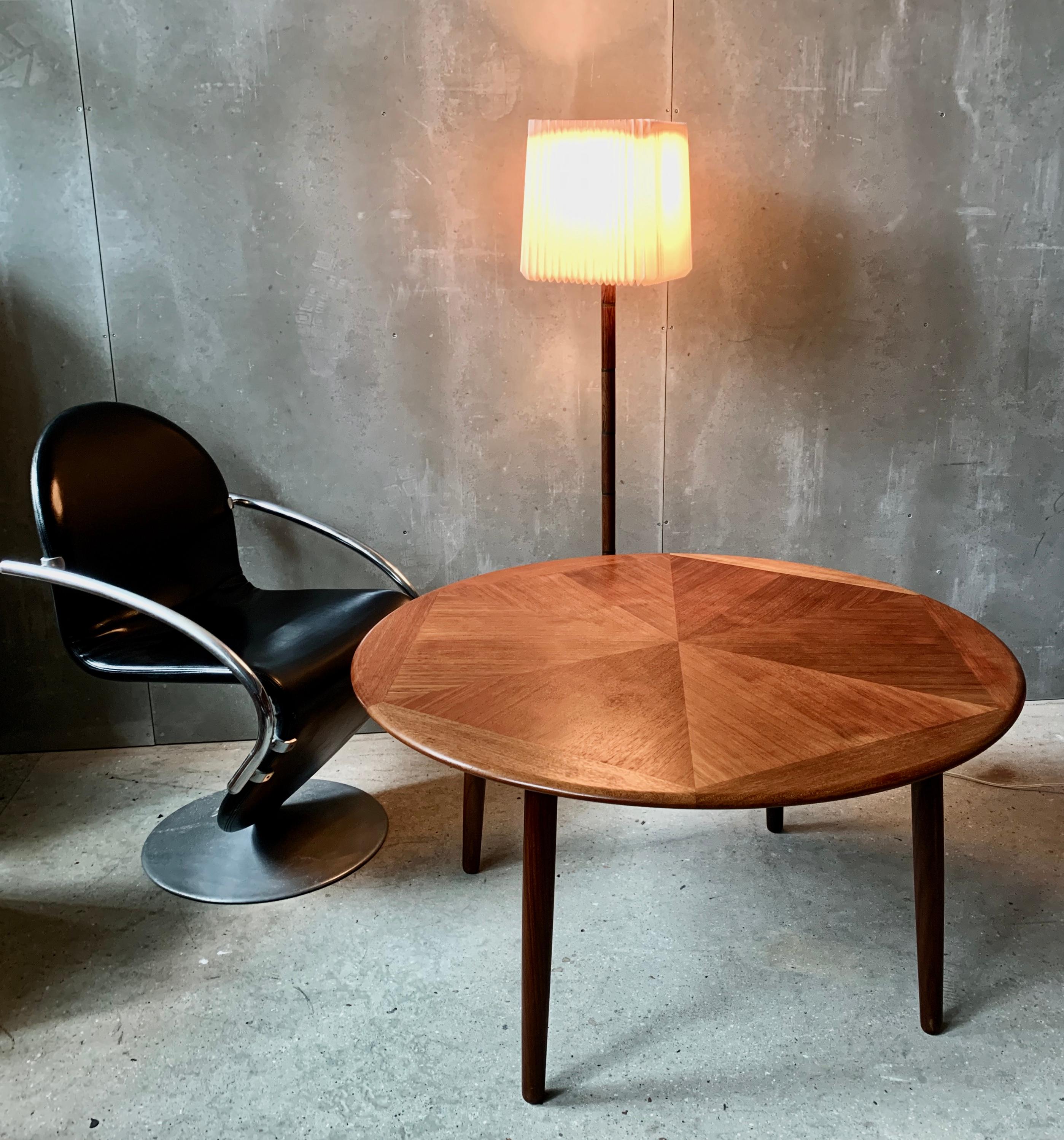 Danish vintage floor lamp in the style of Le Klint made of teak.