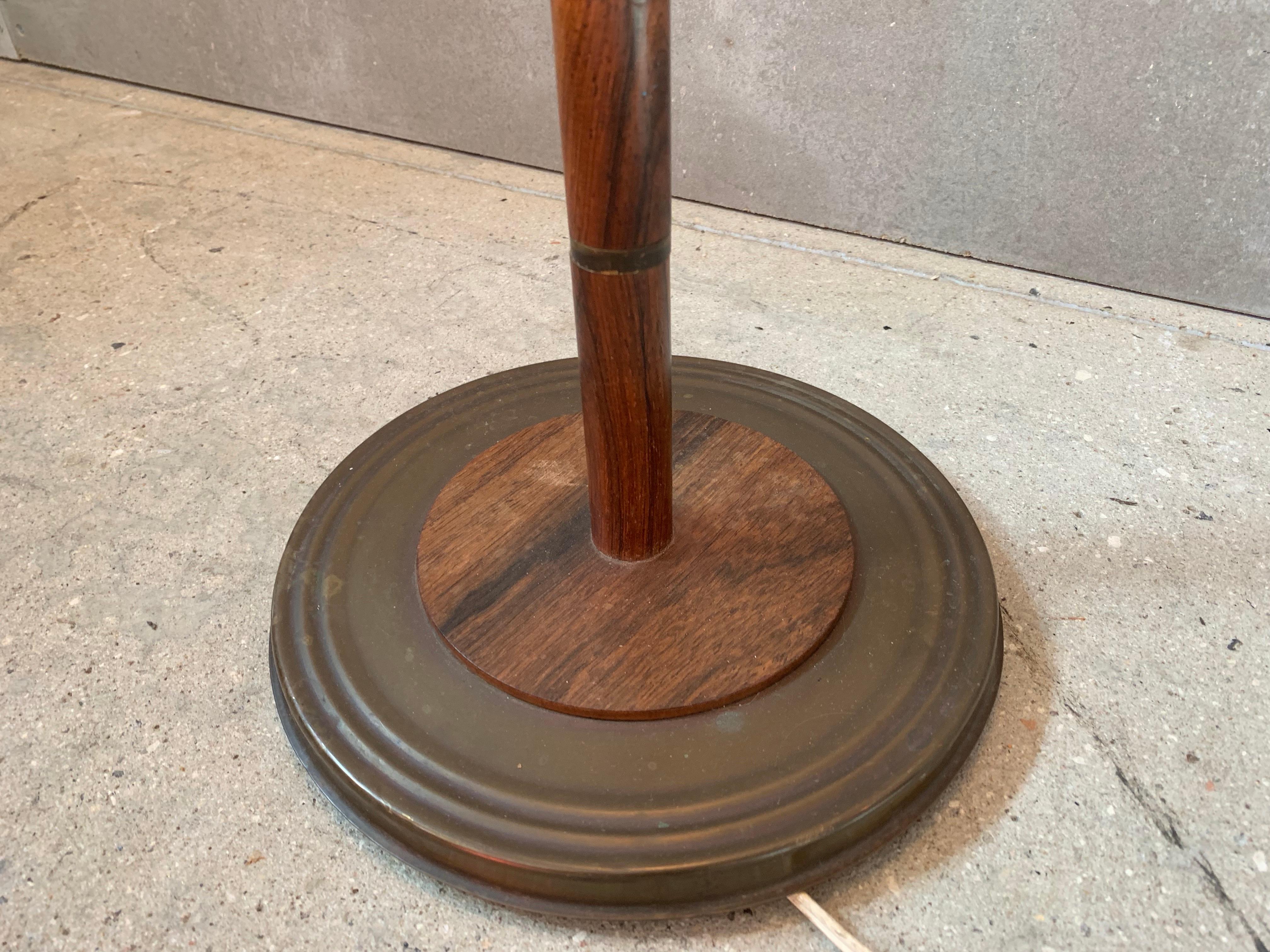 Mid-20th Century Midcentury Danish Brass and Teak Floor Lamp, 1960s For Sale