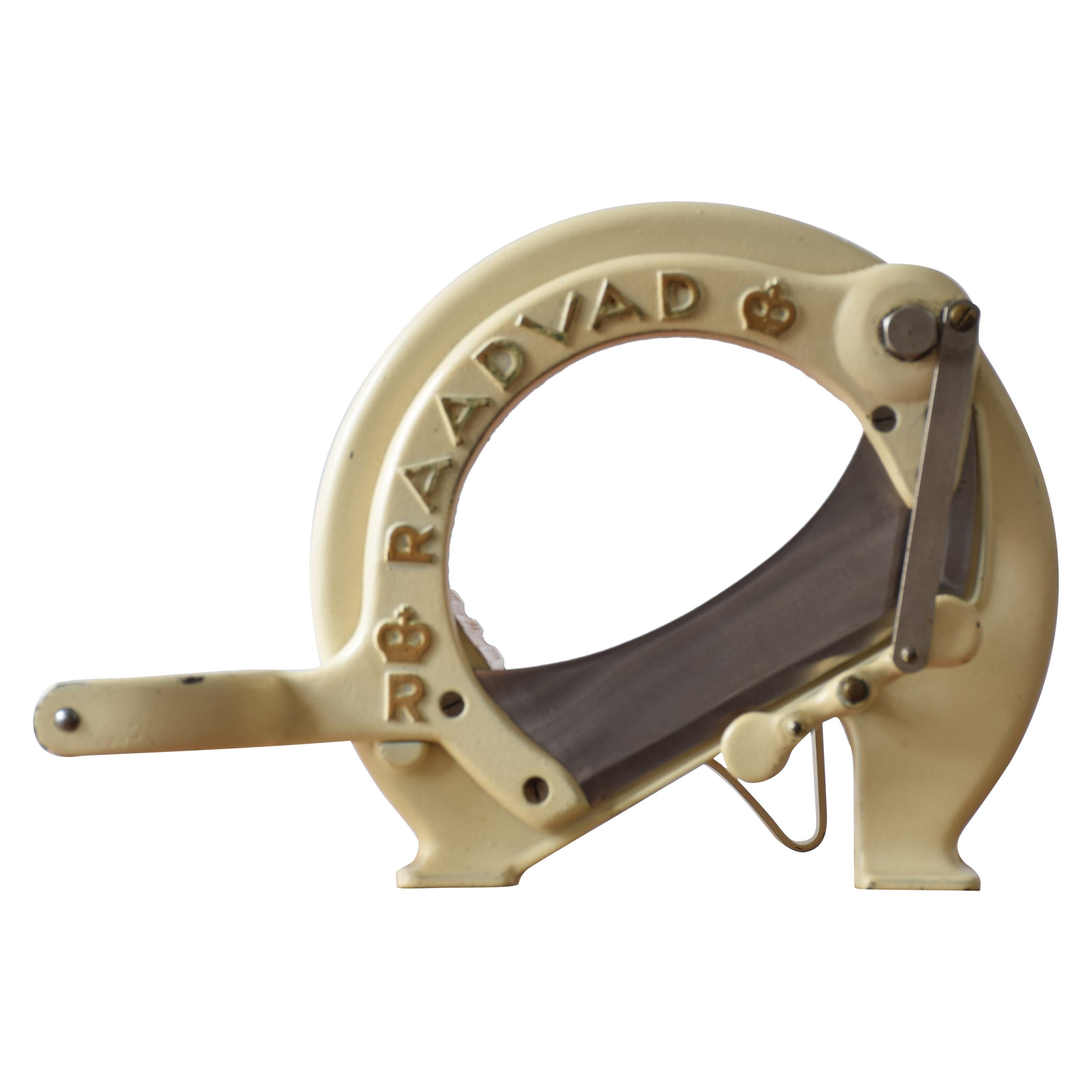 Midcentury Danish Bread Slicer Beige and Gold by Ove Larsen for Raadvad, 1950s  For Sale