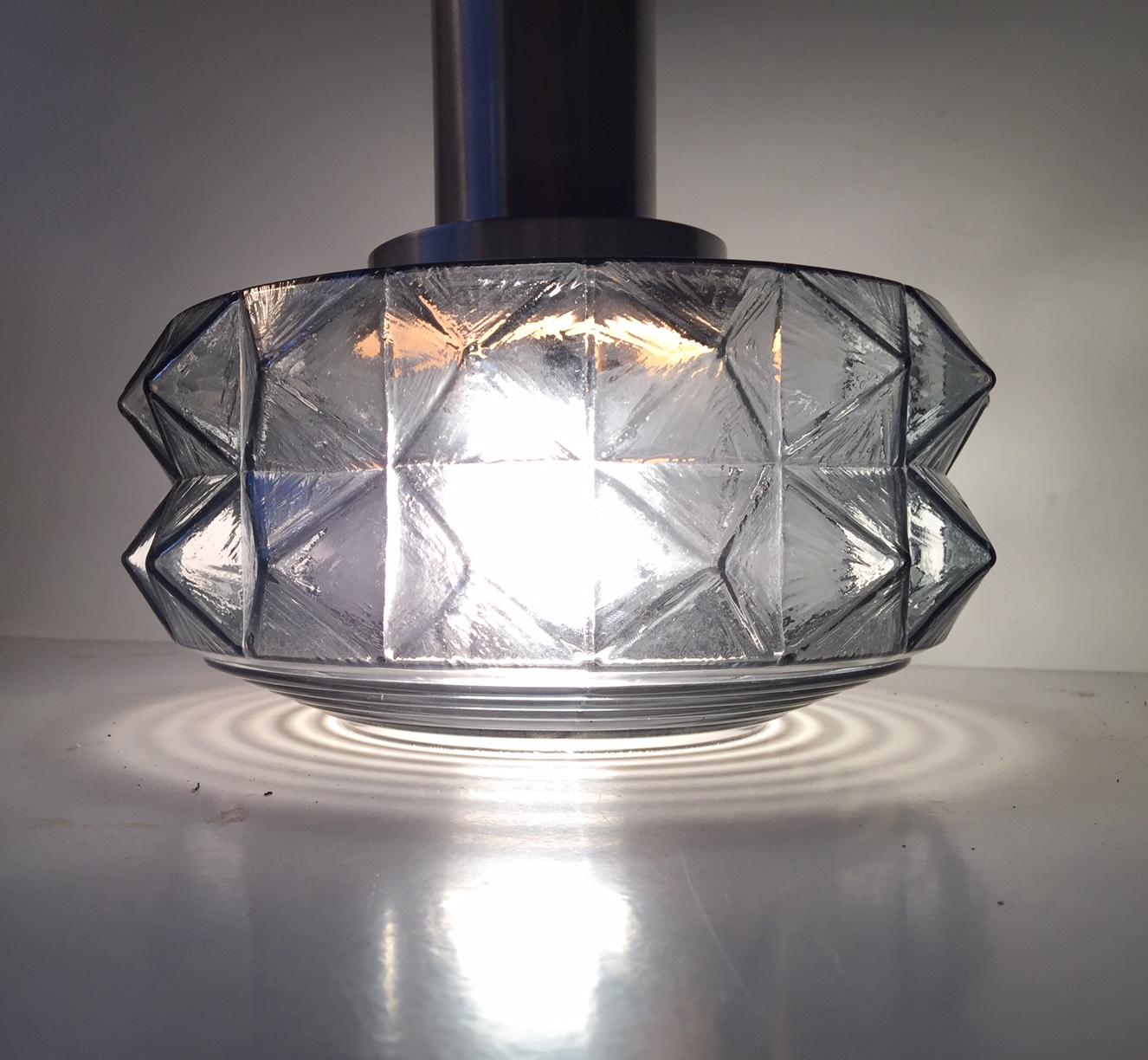 Mid-Century Modern Midcentury Danish Ceiling Lamp in Smoke Glass from Vitrika, 1960s For Sale