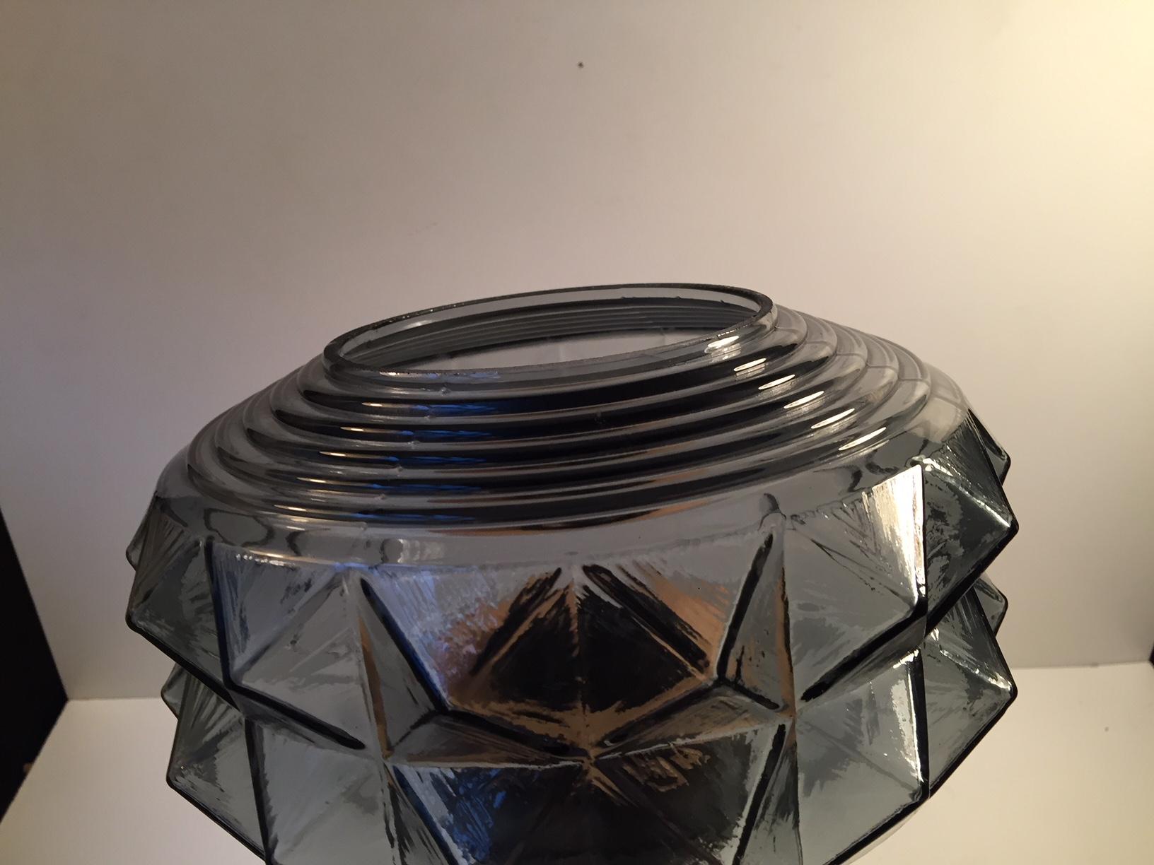 Midcentury Danish Ceiling Lamp in Smoke Glass from Vitrika, 1960s In Good Condition For Sale In Esbjerg, DK