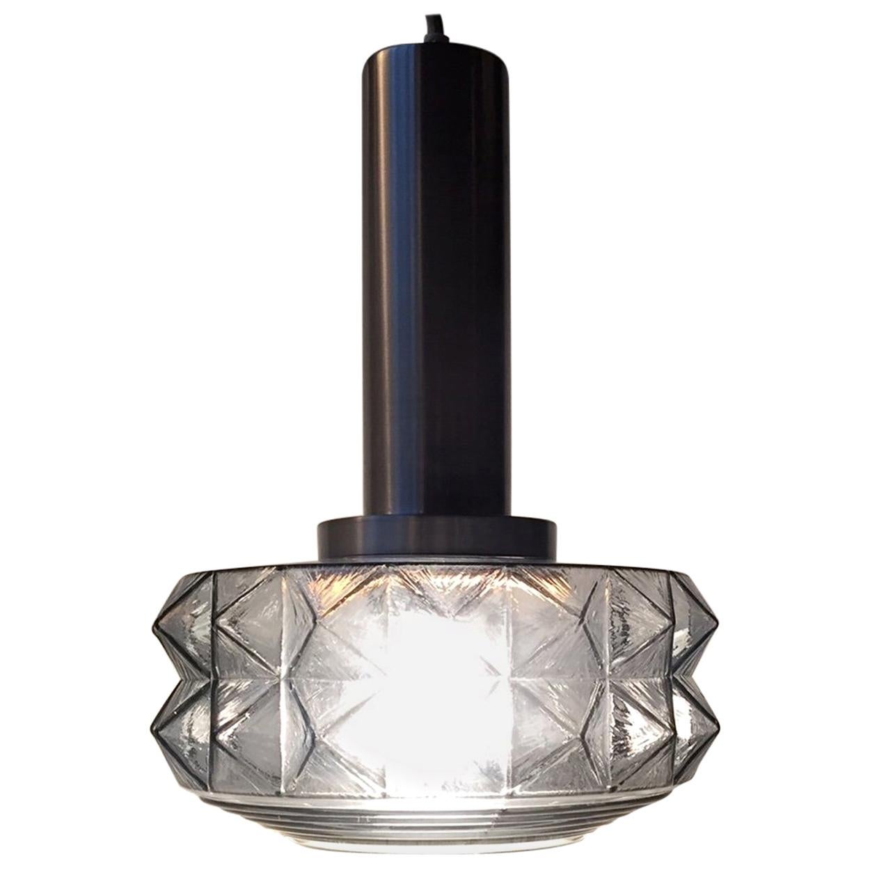 Midcentury Danish Ceiling Lamp in Smoke Glass from Vitrika, 1960s