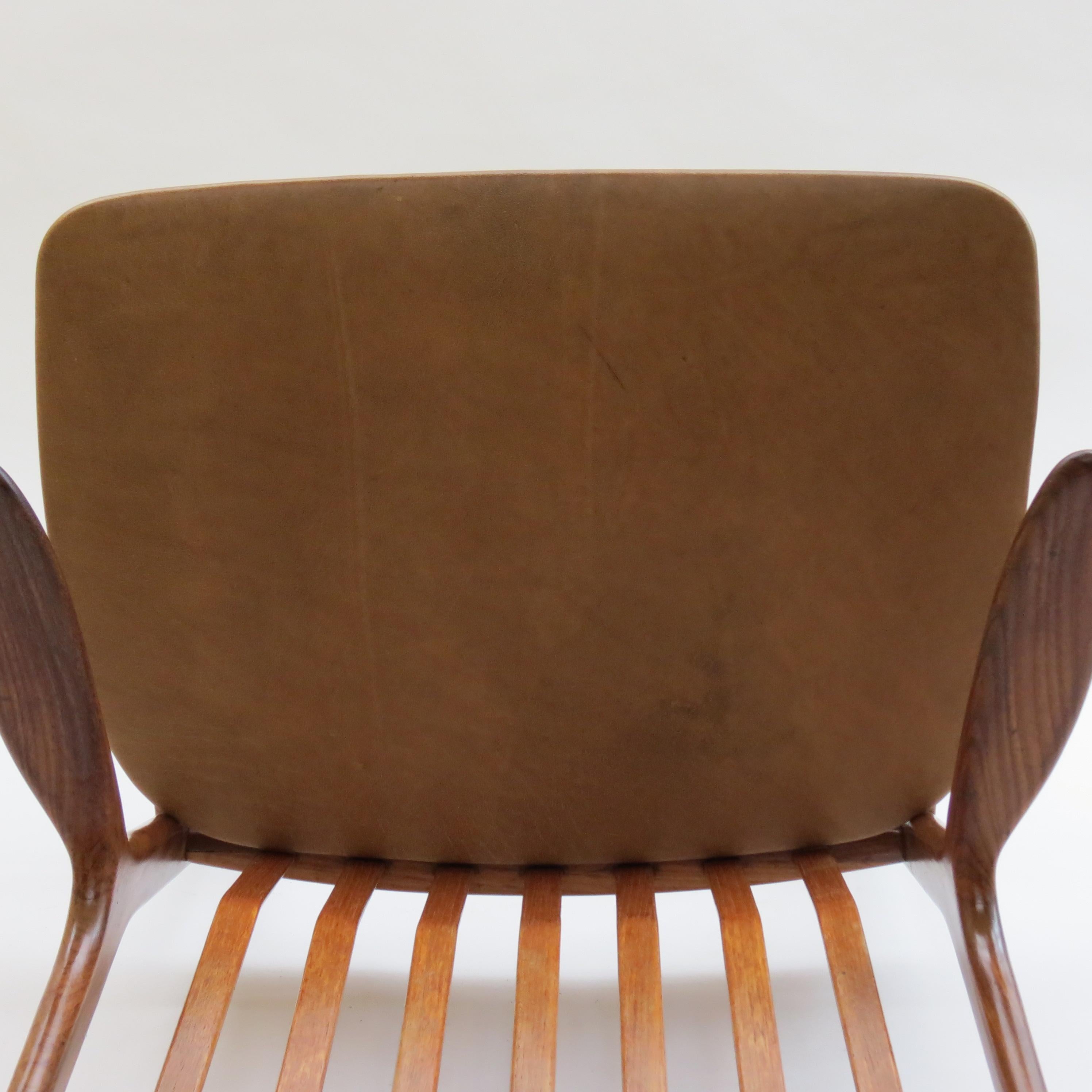 Midcentury Danish Chair by Svend Madsen 1960s Teak with Leather Seat 8
