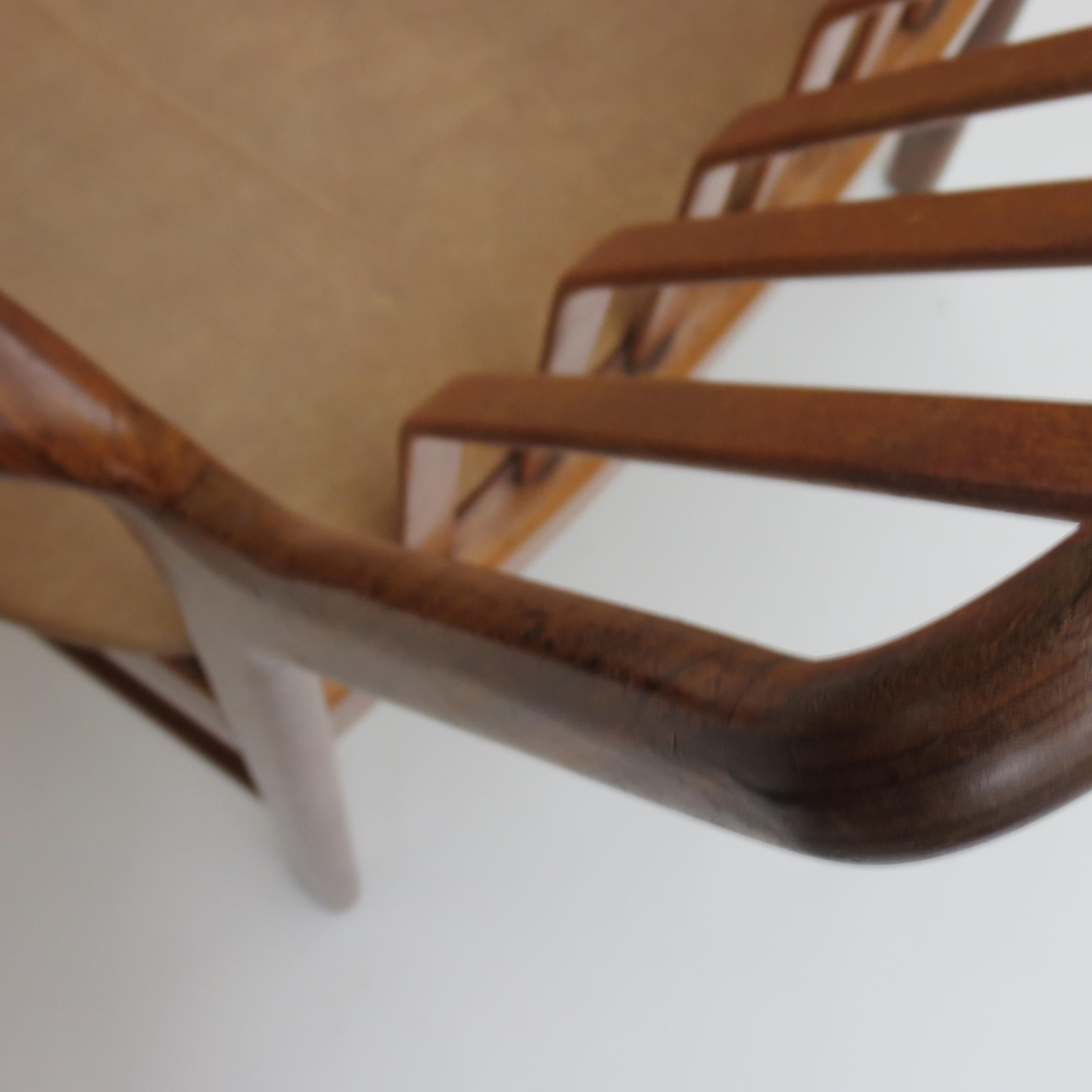 Midcentury Danish Chair by Svend Madsen 1960s with Brown Leather Seat 8
