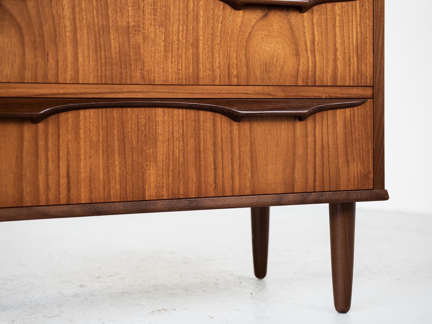 Midcentury Danish Chest of 6 Drawers in Teak by Klaus Okholm, 1960s For Sale 1