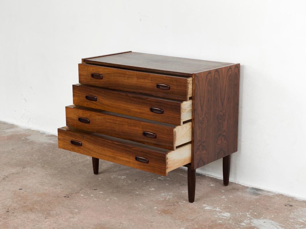 Mid-Century Modern Midcentury Danish Chest of Four Drawers in Rosewood