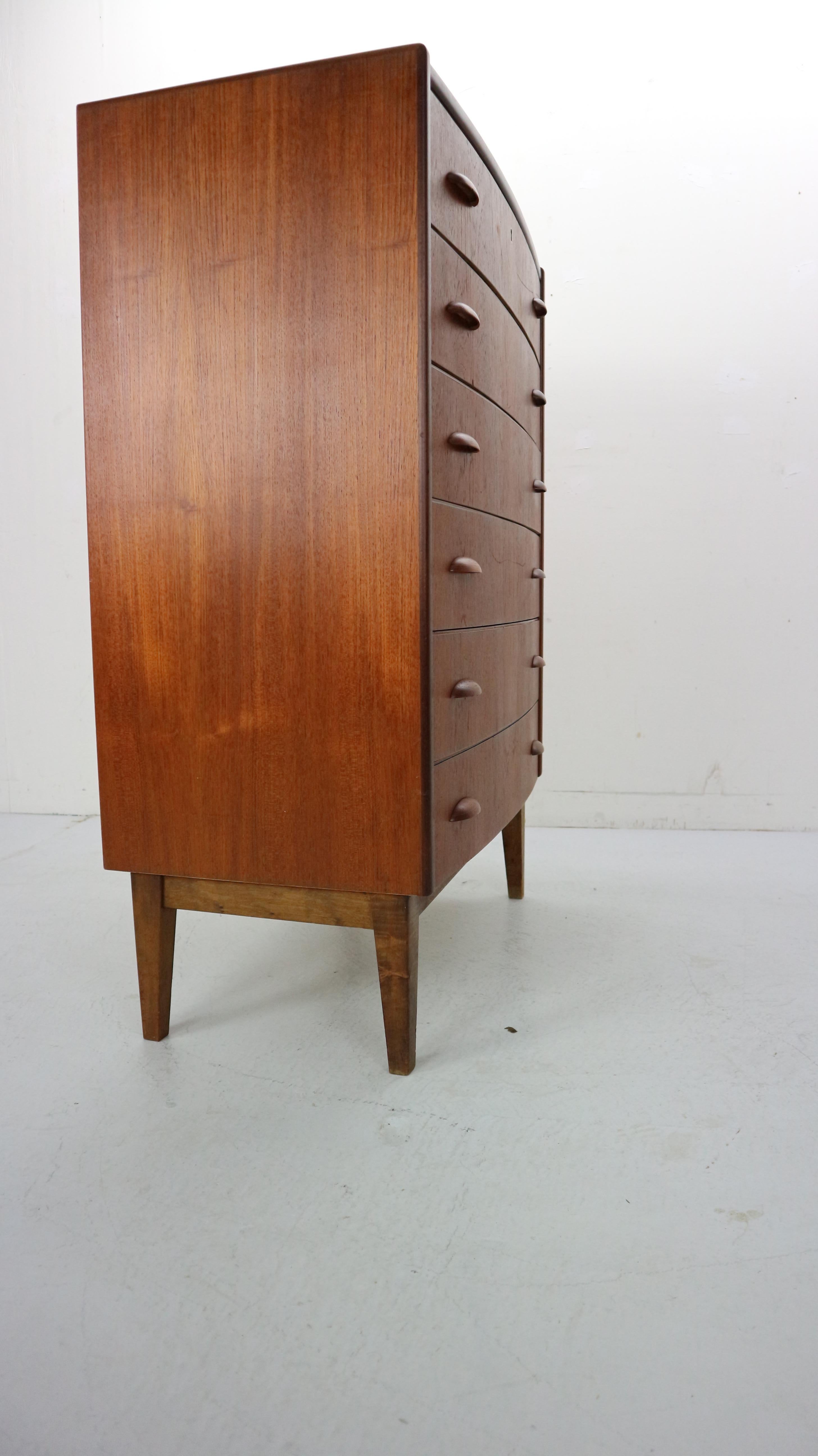 Midcentury Danish Chest of Six Drawers, Tallboy in Teak, 1960s, Denmark 1