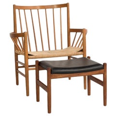 Midcentury Danish Circle Chair by Jørgen Baekmark for FDB with Spøttrup ottoman