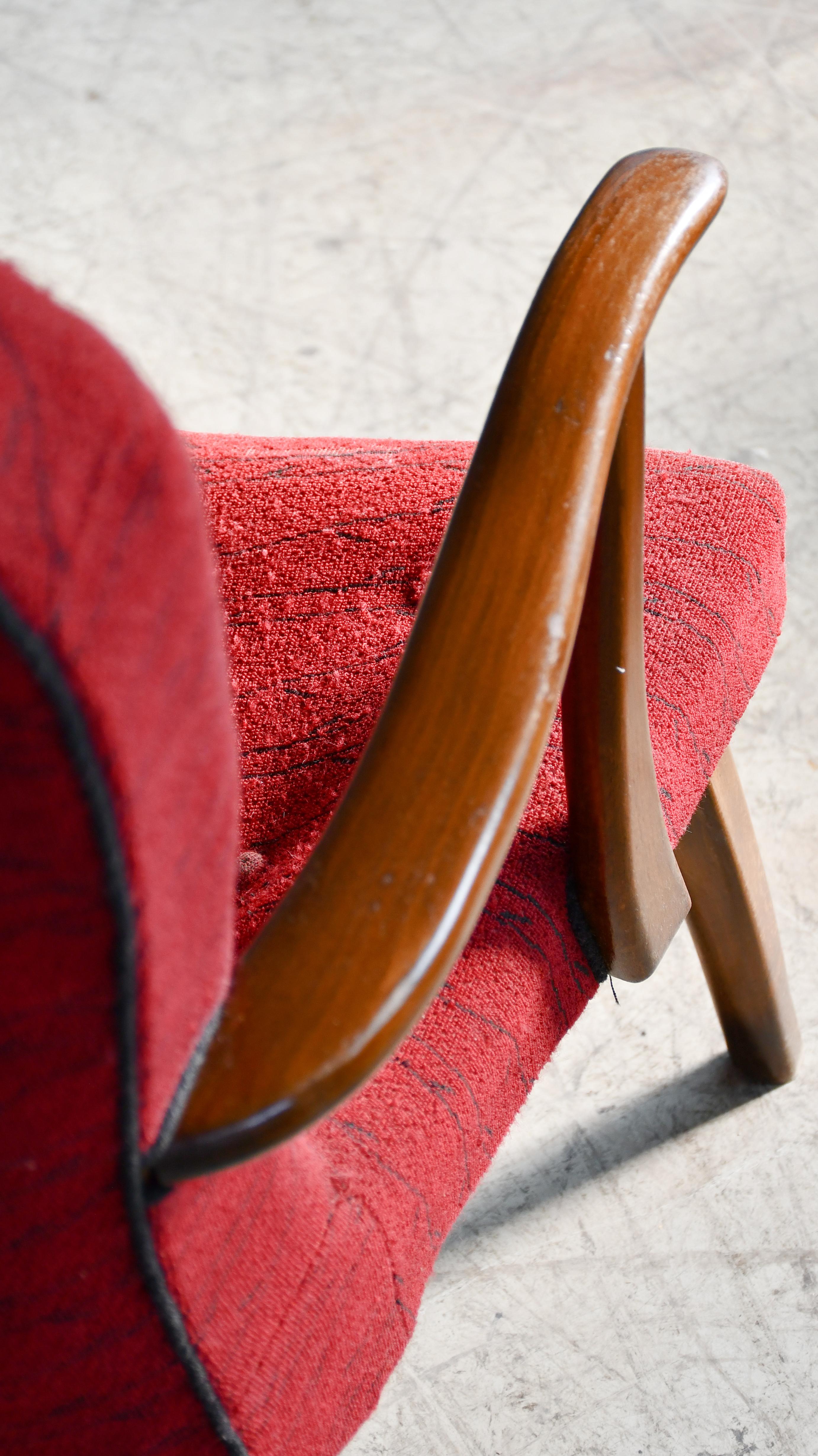 Chaise longue danoise de style palourde, années 1950 Bon état - En vente à Bridgeport, CT