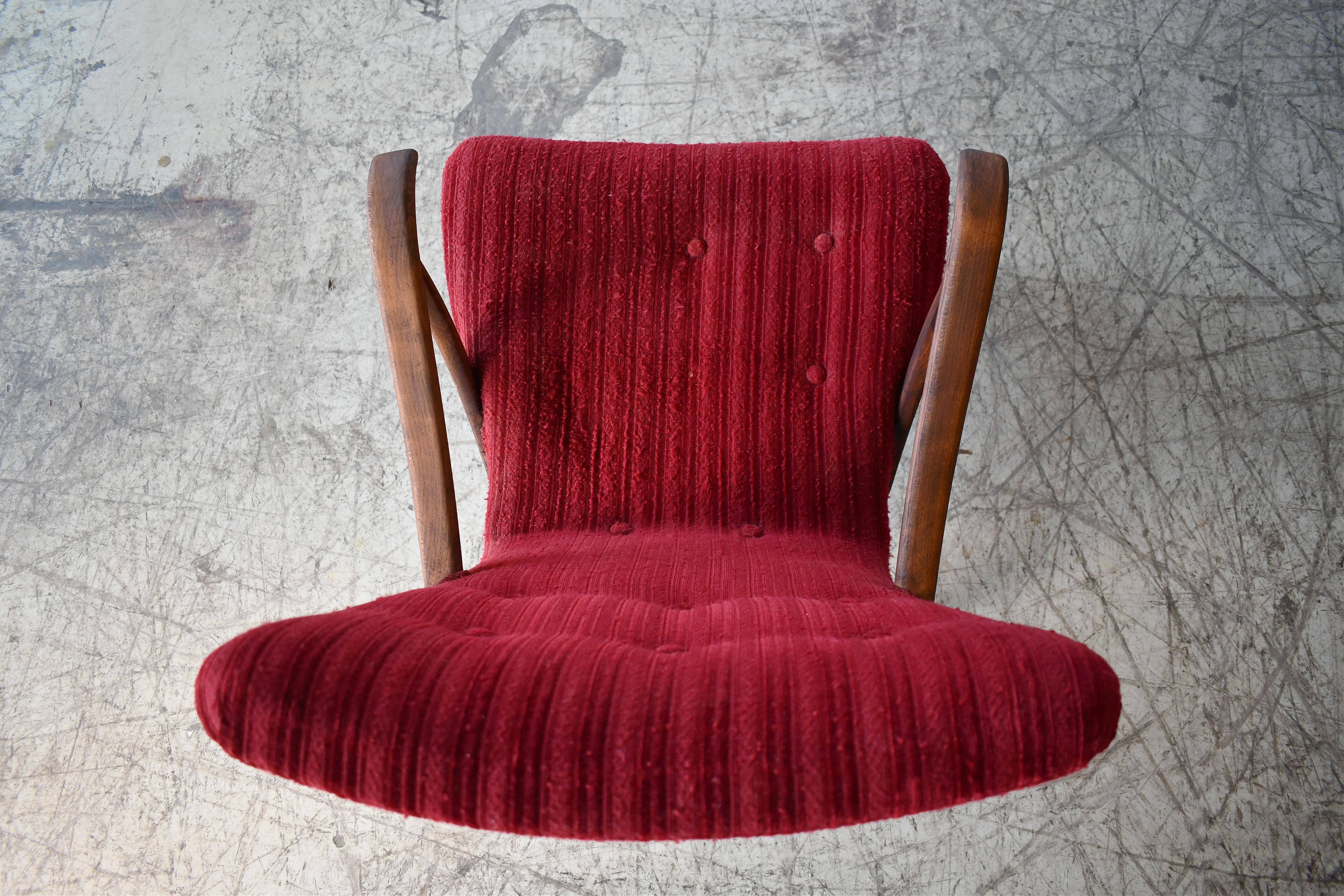 Chaise longue danoise en forme de palourde, années 1950 en vente 1