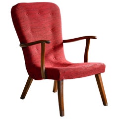 Midcentury Danish Clam Style Lounge Chair, 1950s