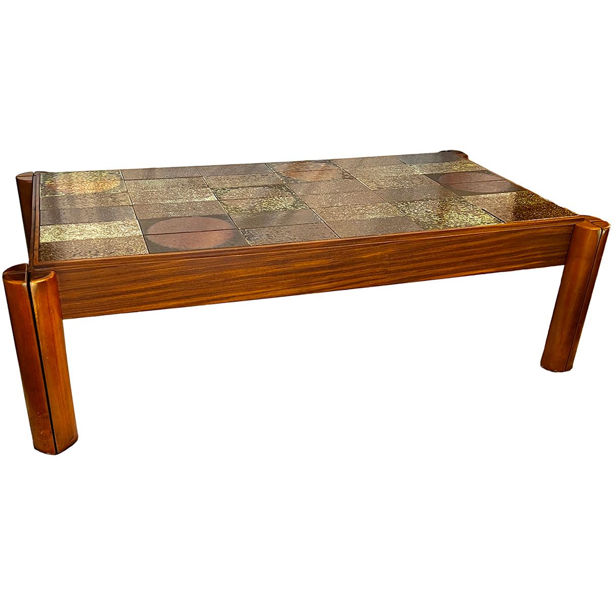 A circa 1960's Danish tile top table with wooden base.

Measurements:
Height: 16
