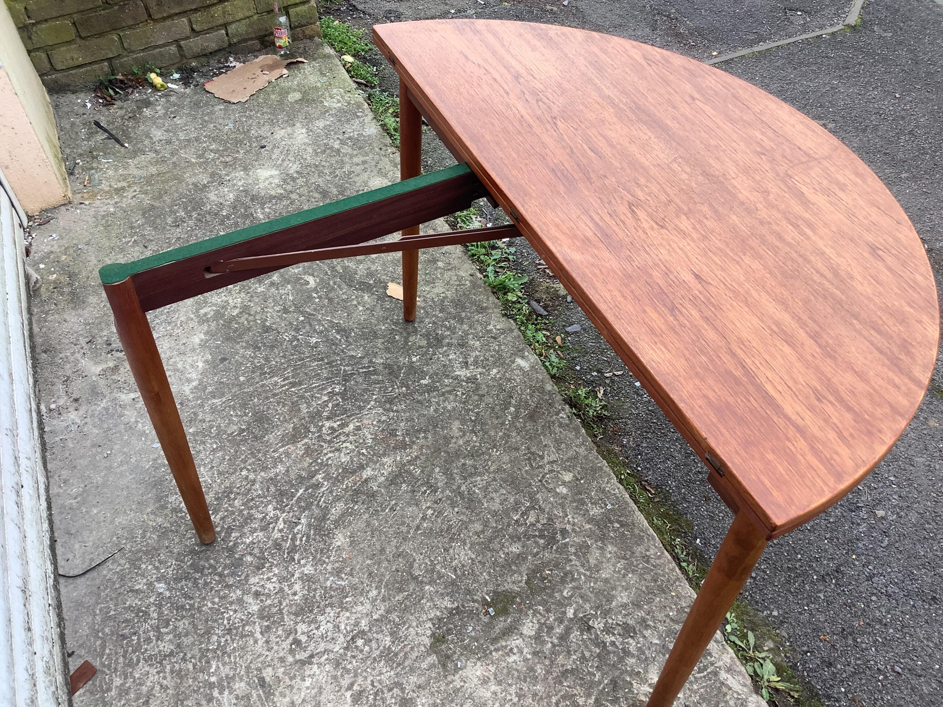 Mid-Century Modern Midcentury Danish Console & dinning Table in Teak by Poul Volther for Frem Røjle For Sale