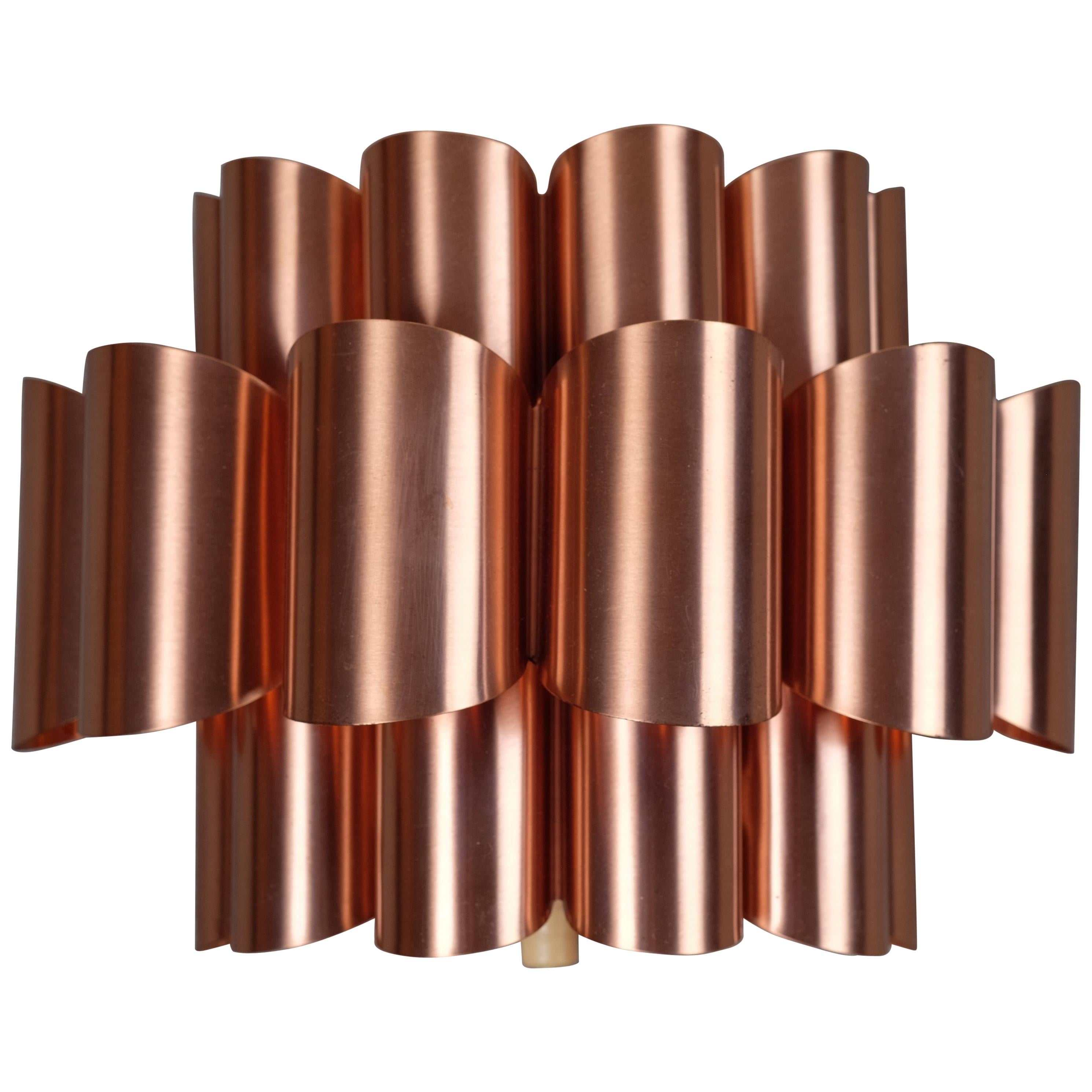 Midcentury Danish Copper Wall Lamp by Werner Schou For Sale