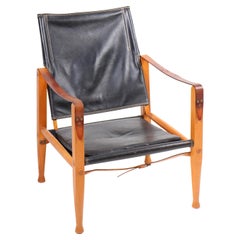 Vintage Midcentury Danish Design Lounge Chair in Patianted Leather by Klint