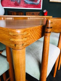 Juego de comedor danés de mediados de siglo de HW Klein, mesa y 6 sillas