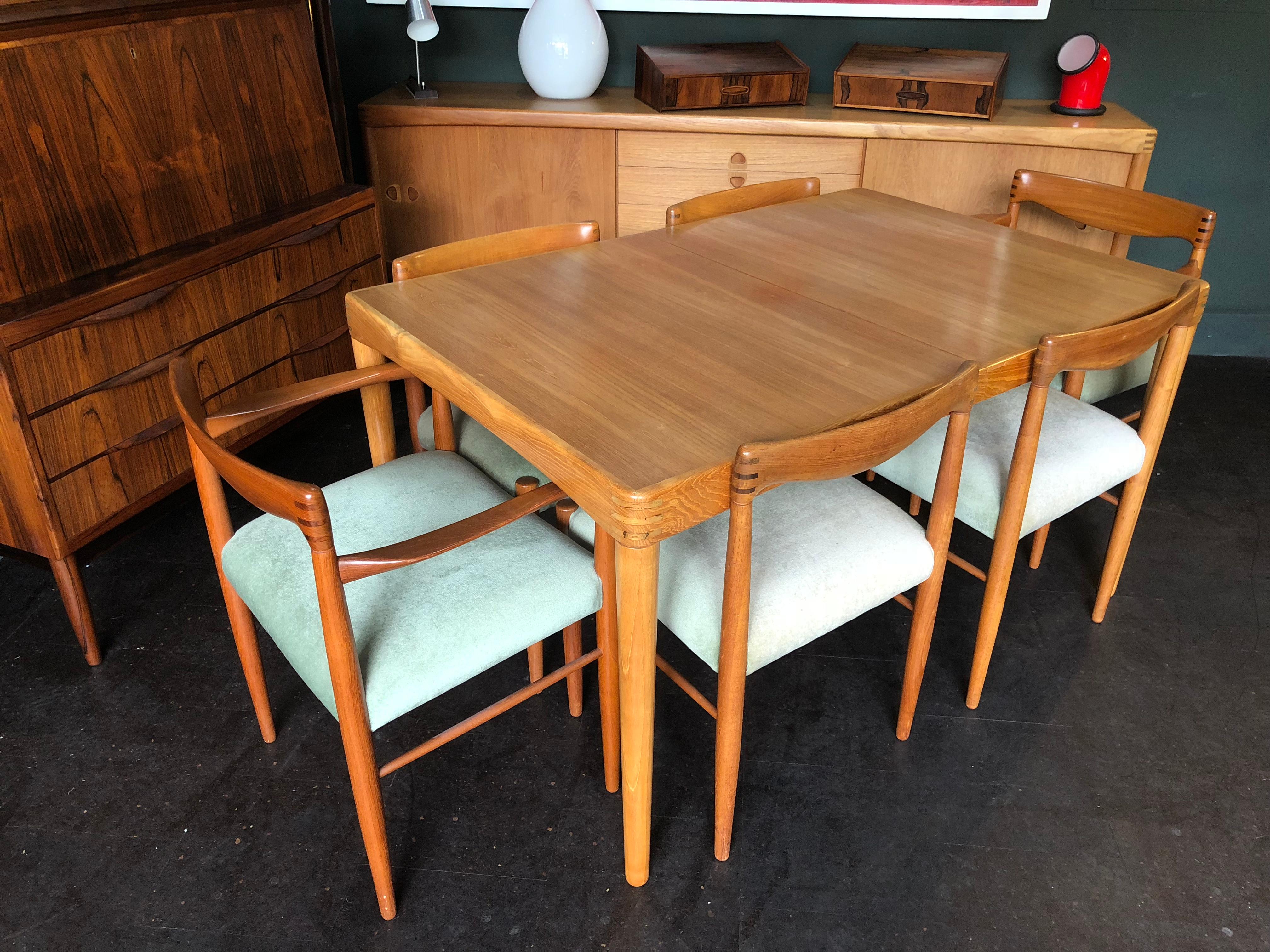 Mid-Century Modern Midcentury Danish Dining Set by HW Klein, Table and 6 Chairs