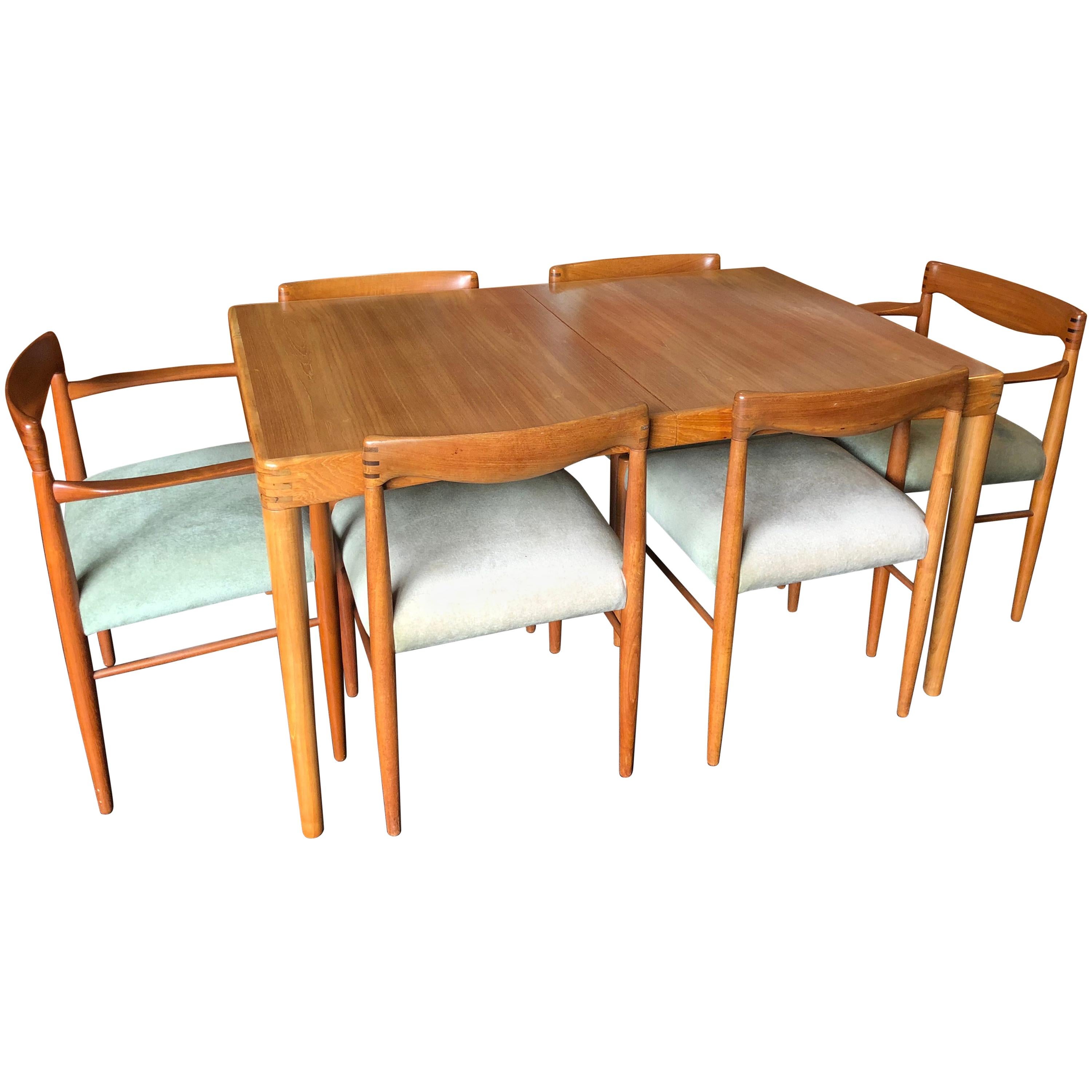 Midcentury Danish Dining Set by HW Klein, Table and 6 Chairs