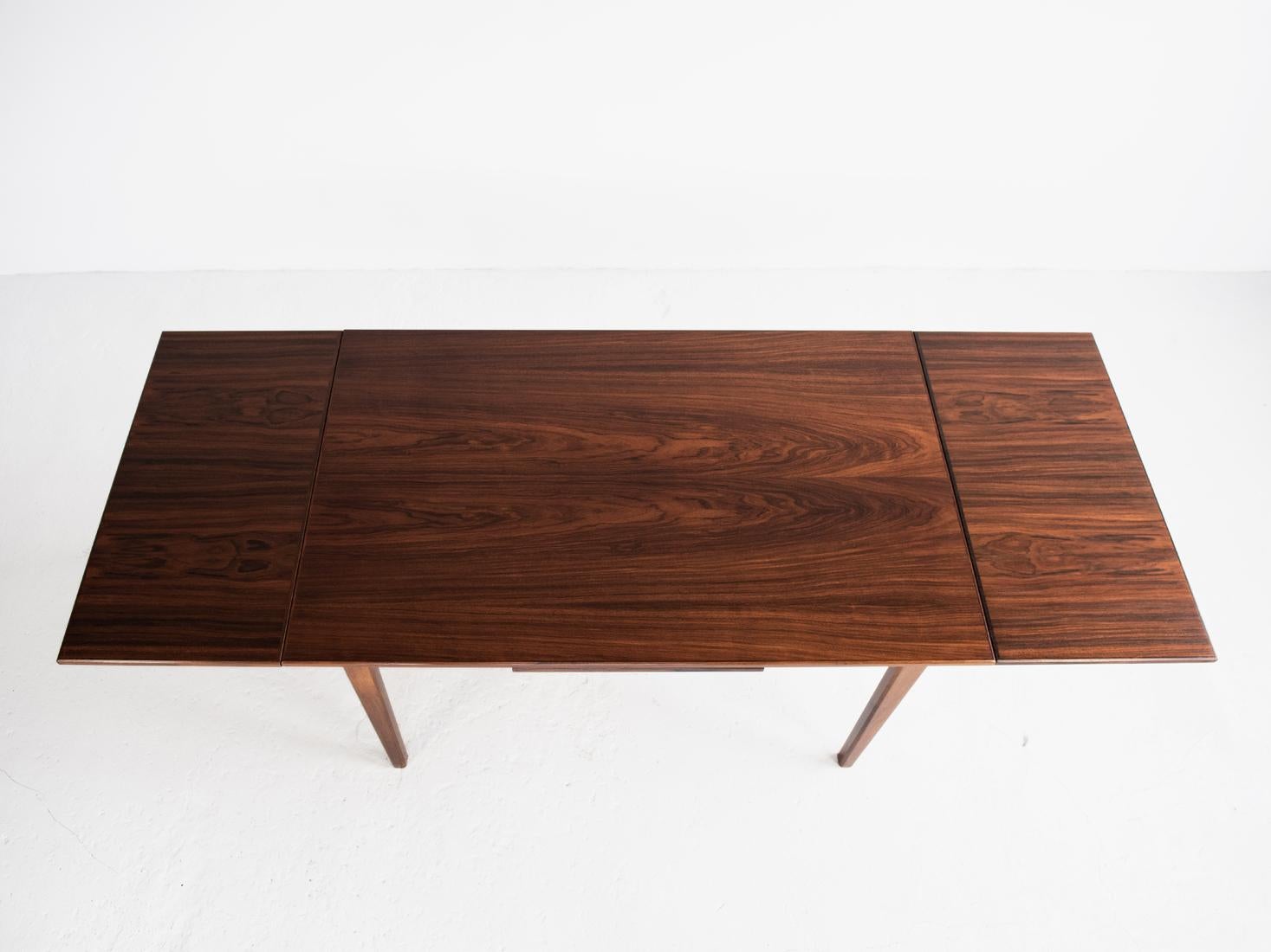 Midcentury Danish Dining Table in Rosewood with 2 Extensions, 1960s For Sale 4