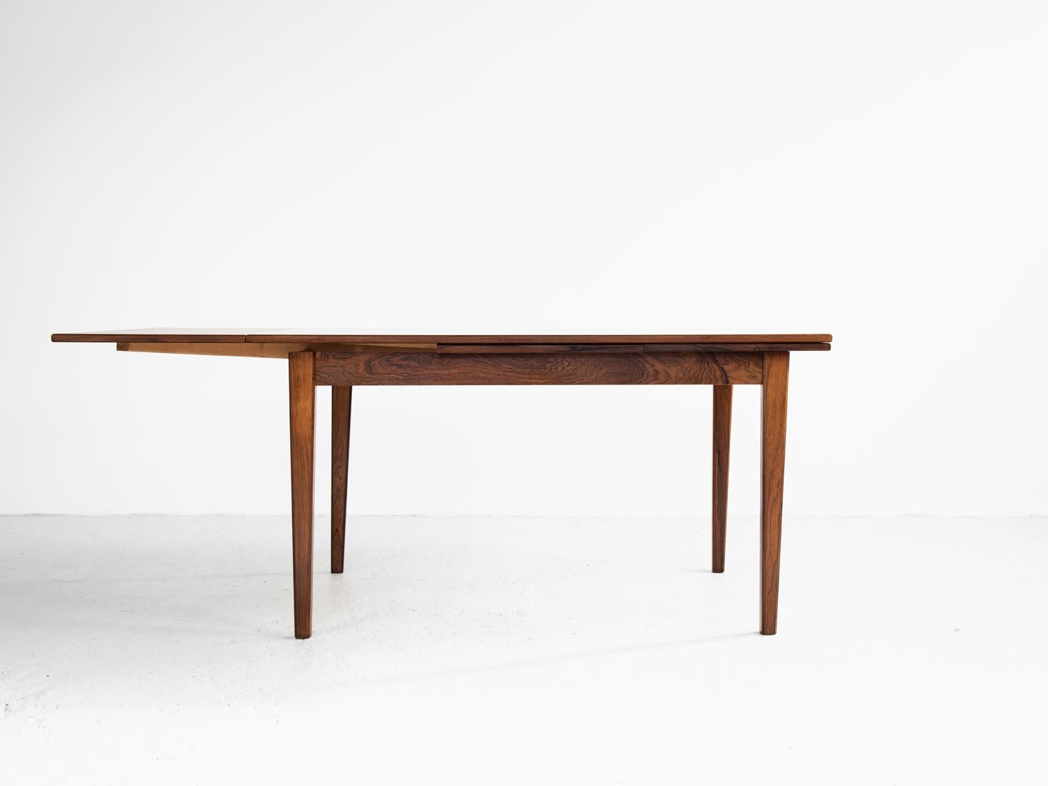 Mid-Century Modern Midcentury Danish Dining Table in Rosewood with 2 Extensions, 1960s For Sale