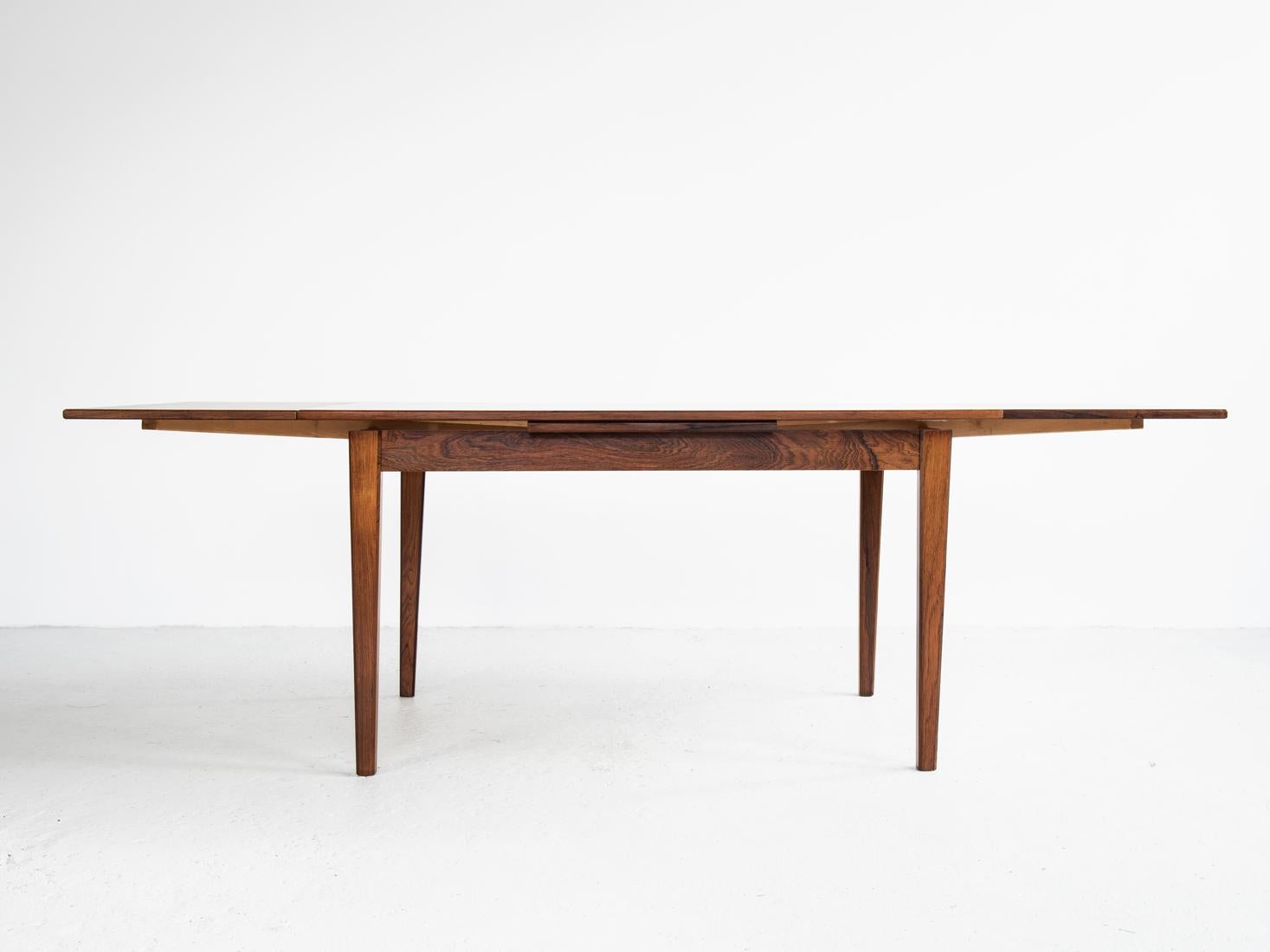 Veneer Midcentury Danish Dining Table in Rosewood with 2 Extensions, 1960s For Sale