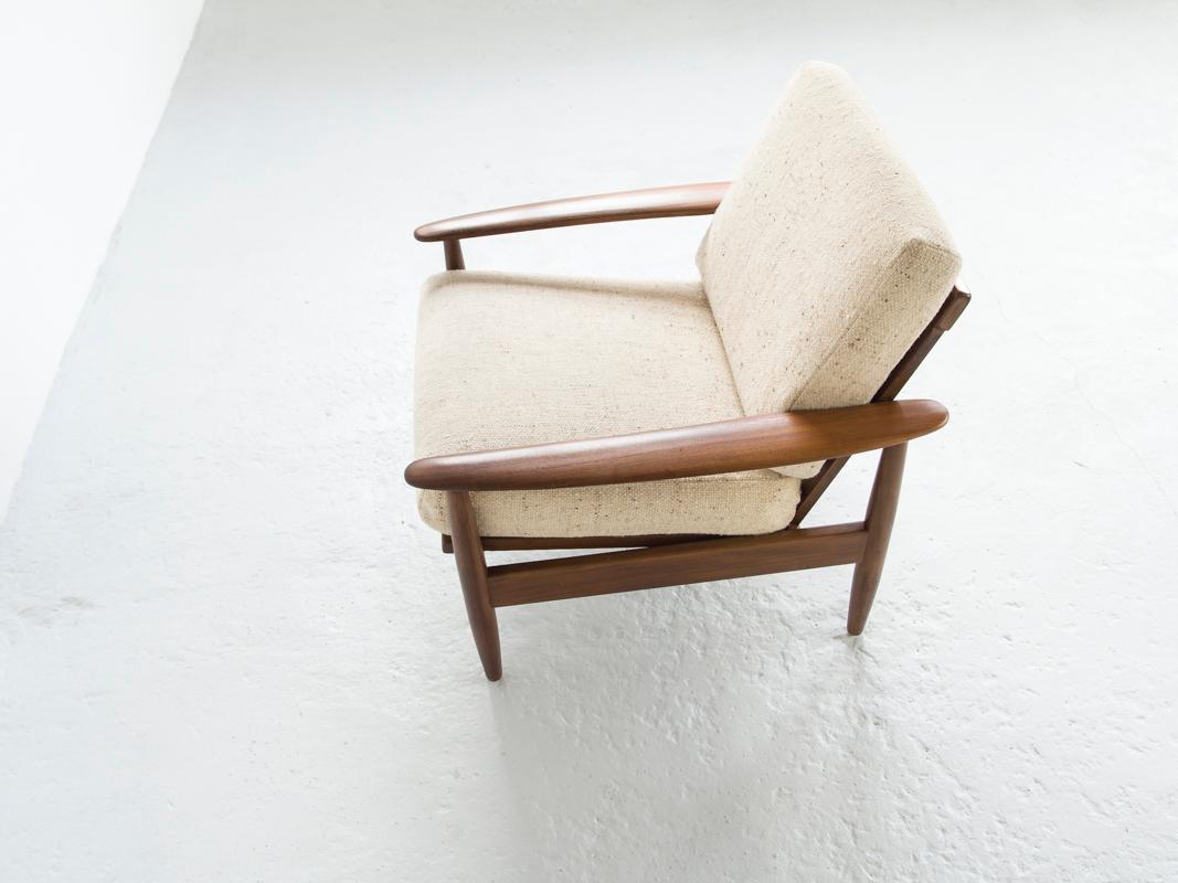 Midcentury Danish Easy Chair in Teak and Fabric, 1960s 2