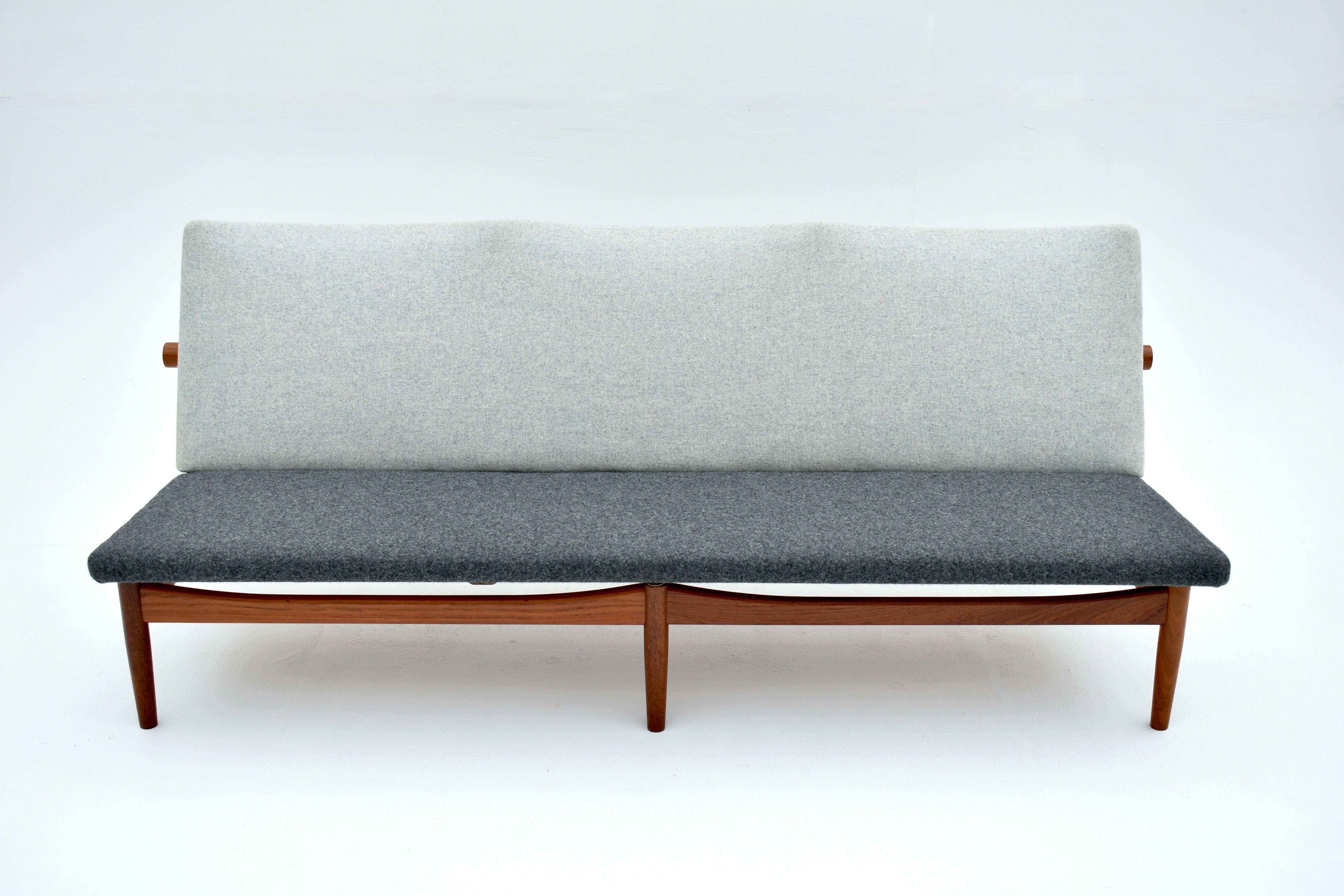 Scandinavian Modern Midcentury Danish Finn Juhl Model 137 Japan Sofa For France & Son For Sale