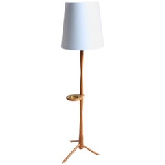 Midcentury Danish Floor Lamp in Oak