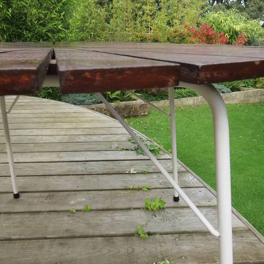 Mesa de jardín plegable danesa de mediados de siglo y 3 sillas de BKS, Dinamarca, 1970 10