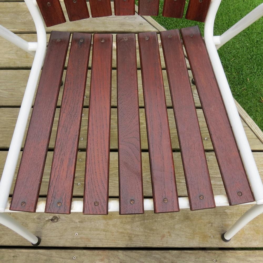 Mesa de jardín plegable danesa de mediados de siglo y 3 sillas de BKS, Dinamarca, 1970 siglo XX
