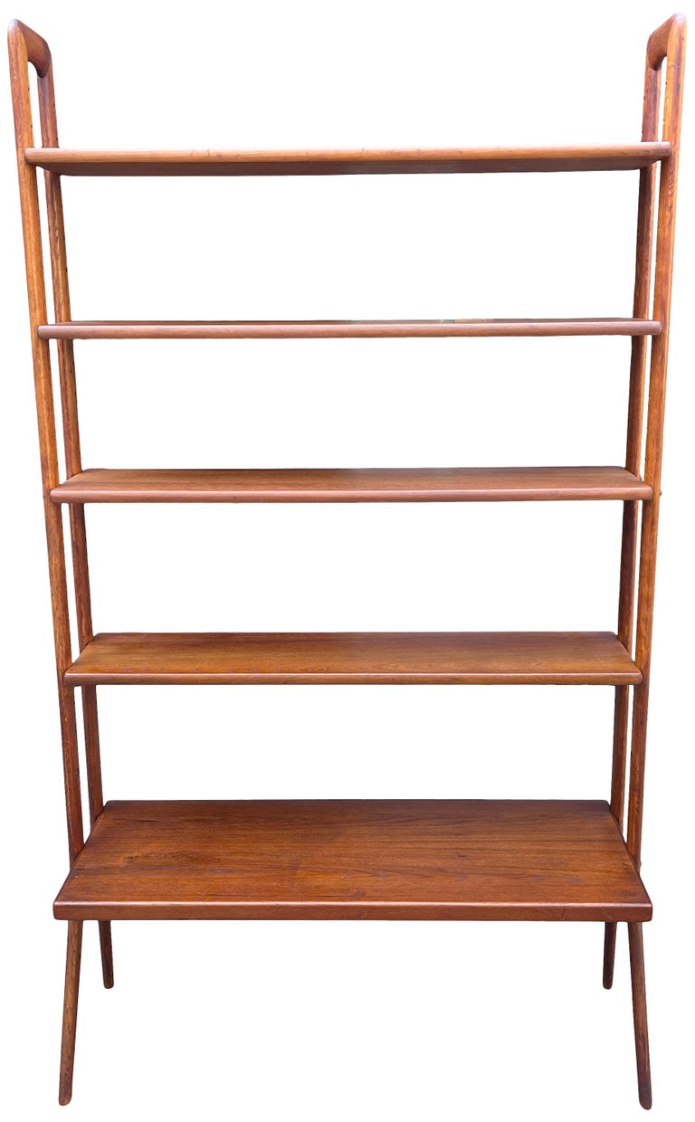 MidCentury Danish Freestanding Teak Bookshelf Wall Unit, Kurt Ostervig