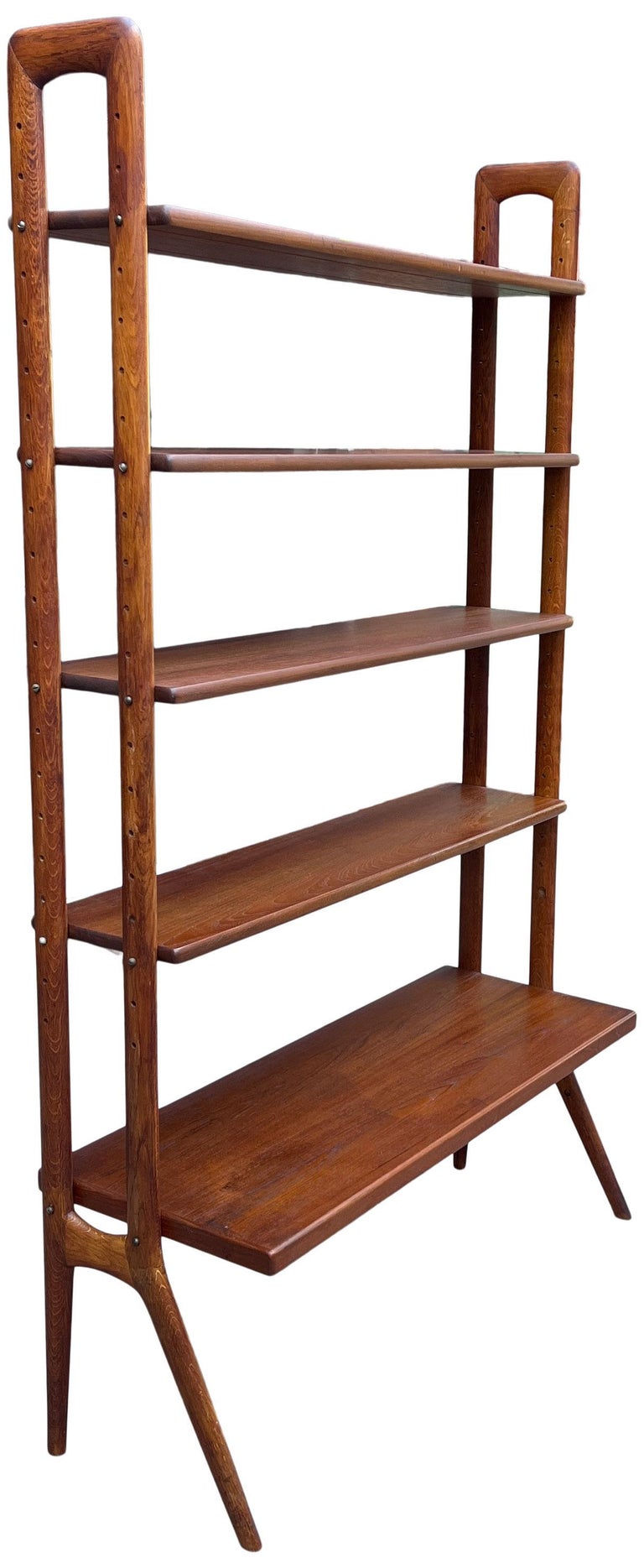 MidCentury Danish Freestanding Teak Bookshelf Wall Unit, Kurt Ostervig