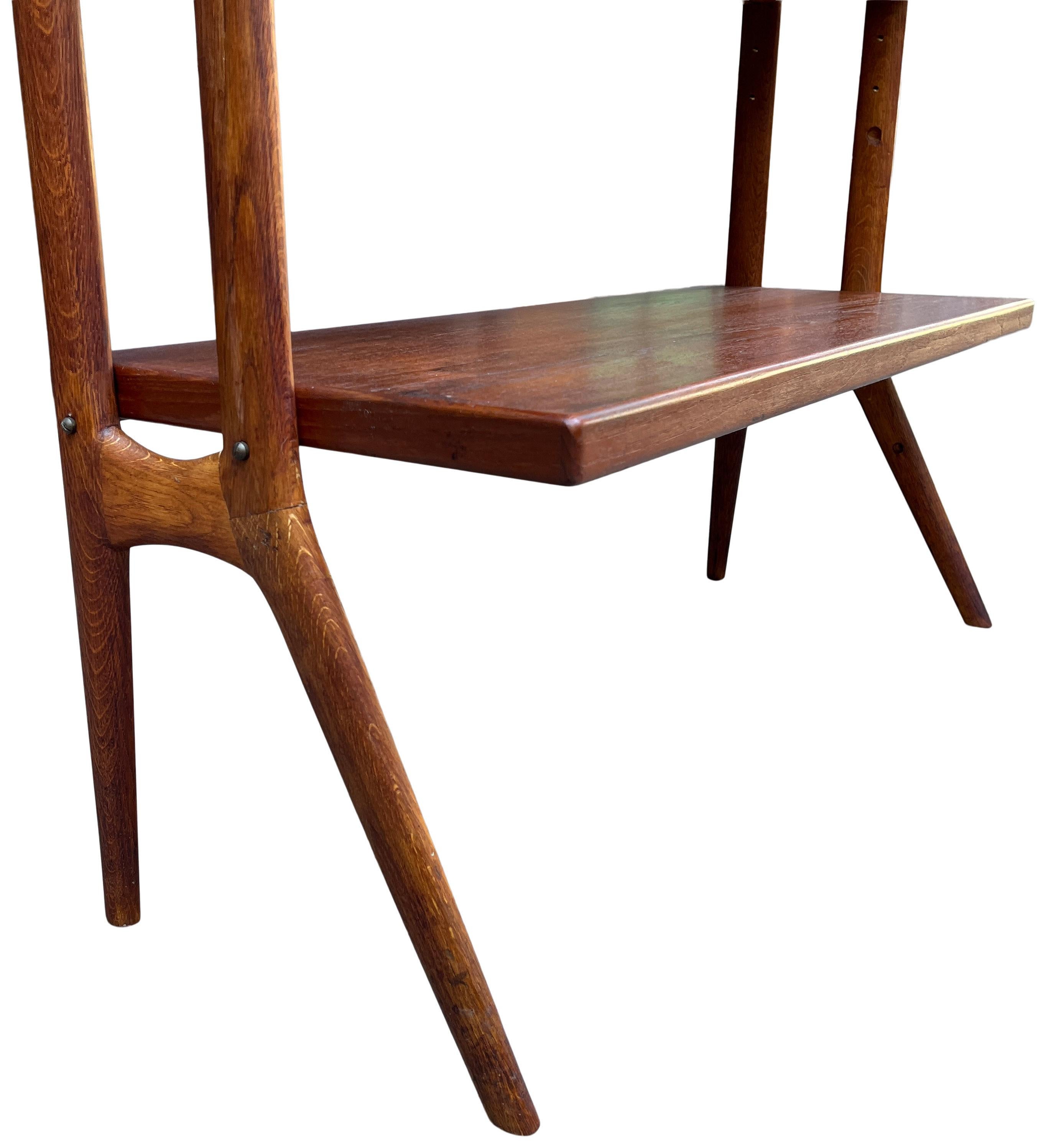 Brass Mid-Century Danish Freestanding Teak Bookshelf Wall Unit, Kurt Ostervig