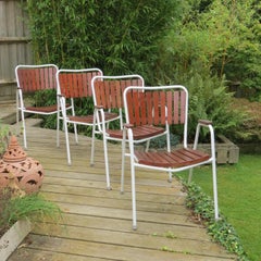 Midcentury Danish Garden Set by Daneline Stacking chairs and Folding table