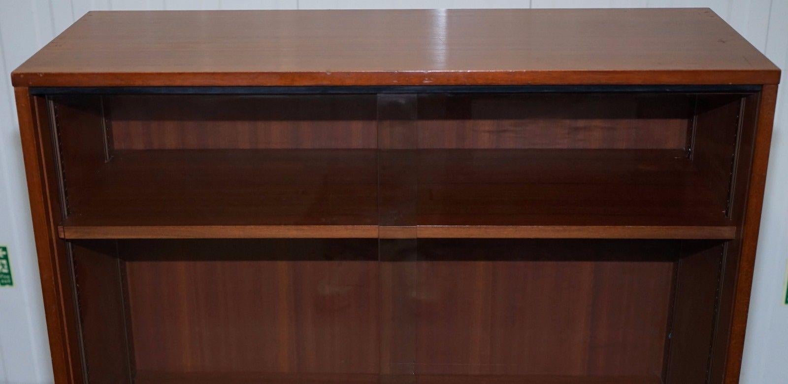 20th Century Midcentury Danish Glass Door Display Cabinet Bookcase Very Usable Versatile