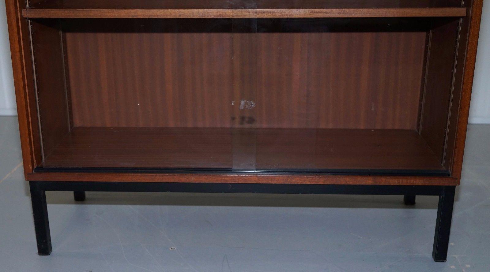 Midcentury Danish Glass Door Display Cabinet Bookcase Very Usable Versatile 2